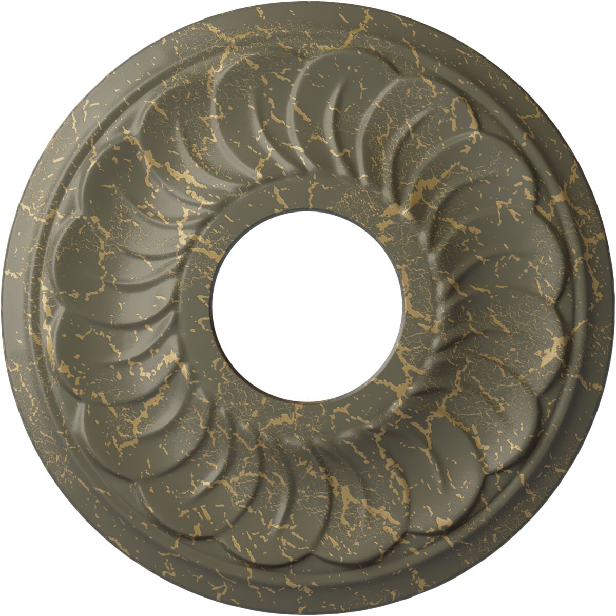 Ekena Millwork CM11BLWHC Blackthorn 11.75-in W x 11.75-in L Painted Witch Hazel Crackle Polyurethane Whole Ceiling Medallion