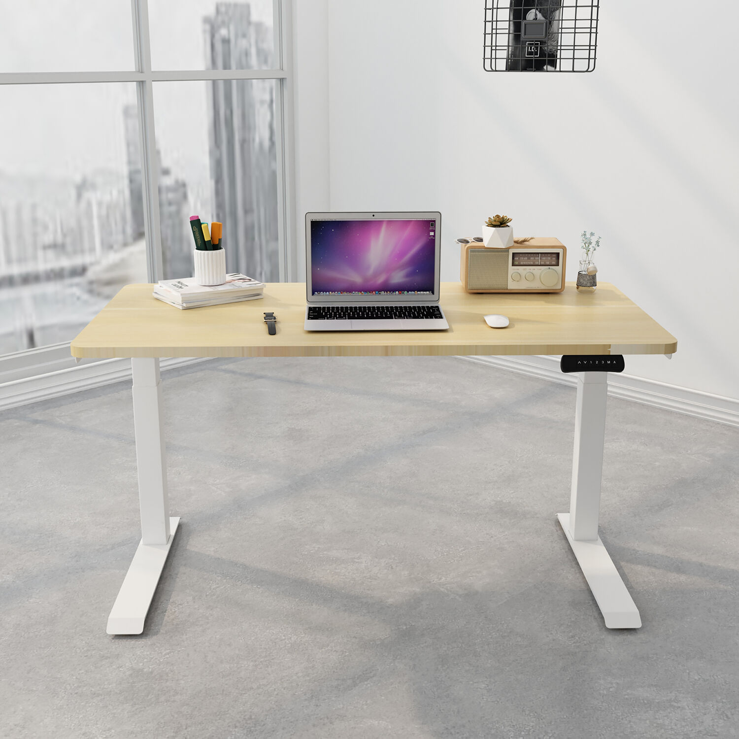 Hanover 55.1-in Brown Modern/Contemporary Standing Desk in the Desks ...