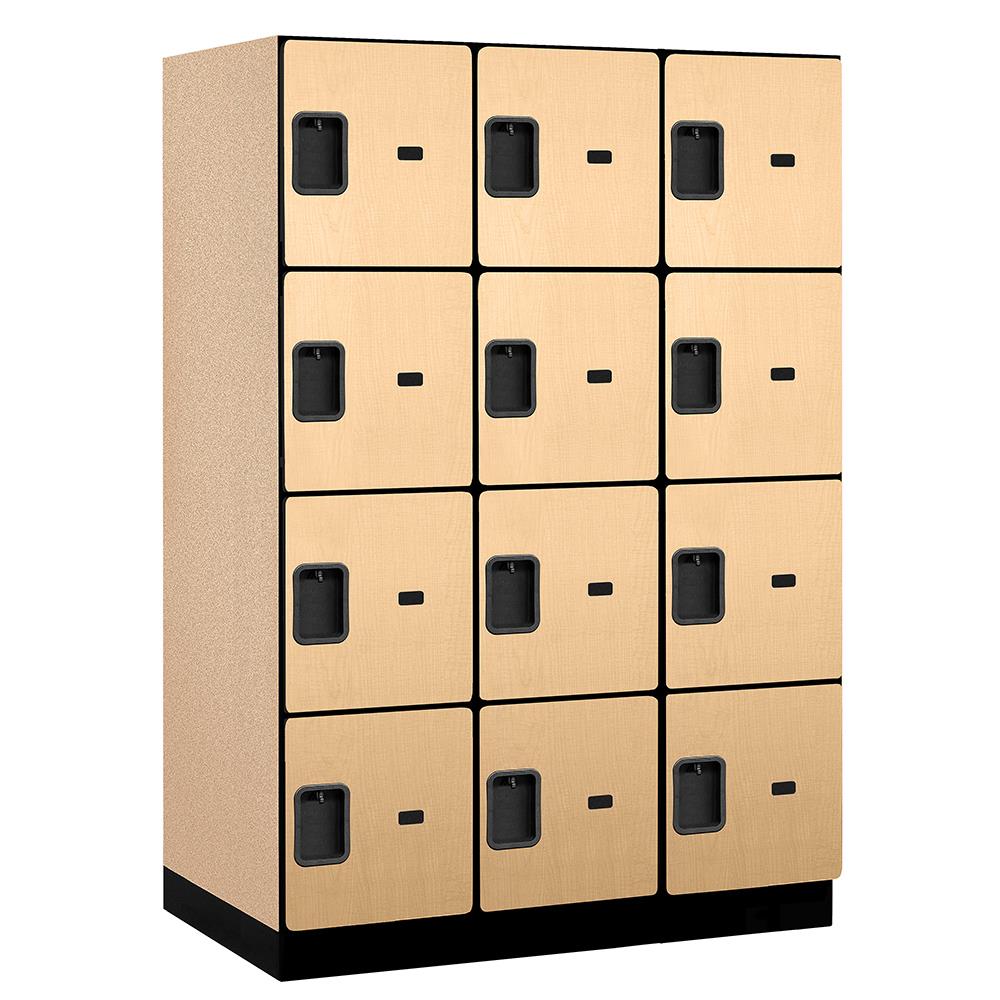SALSBURY INDUSTRIES 18-24364MAP 18-24000 Series 18" Wide Four Tier Designer Wood Locker 54-Inches W x 76-Inches H x 24-Inches D Wood Full Storage Lockers