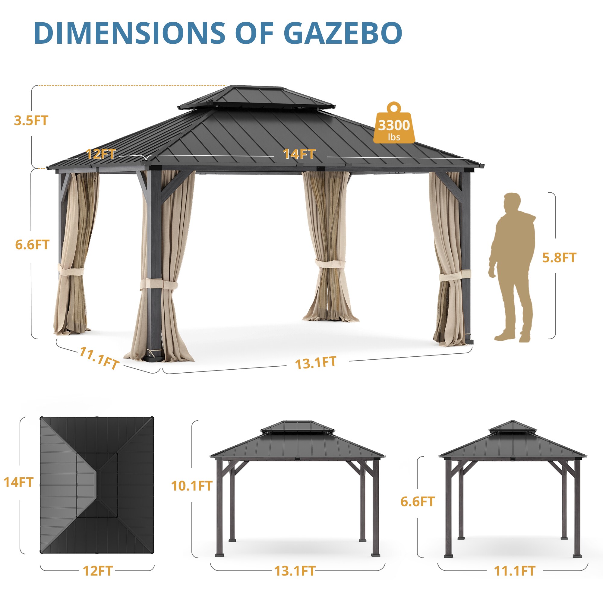 LUE BONA TL-002-2LS Wood-Resin-Gazebos - View #5