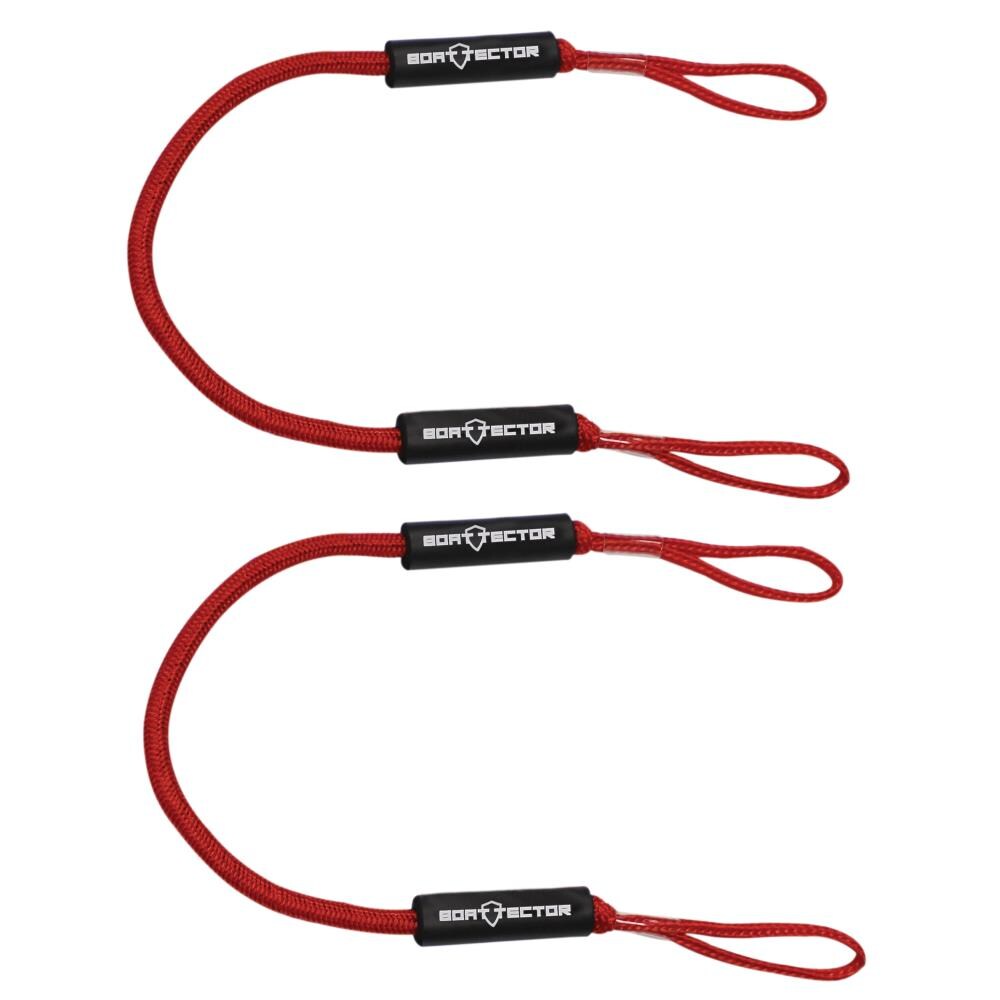 Extreme Max BoatTector Bungee Dock Line Value 2-Pack- 4-ft, Red at