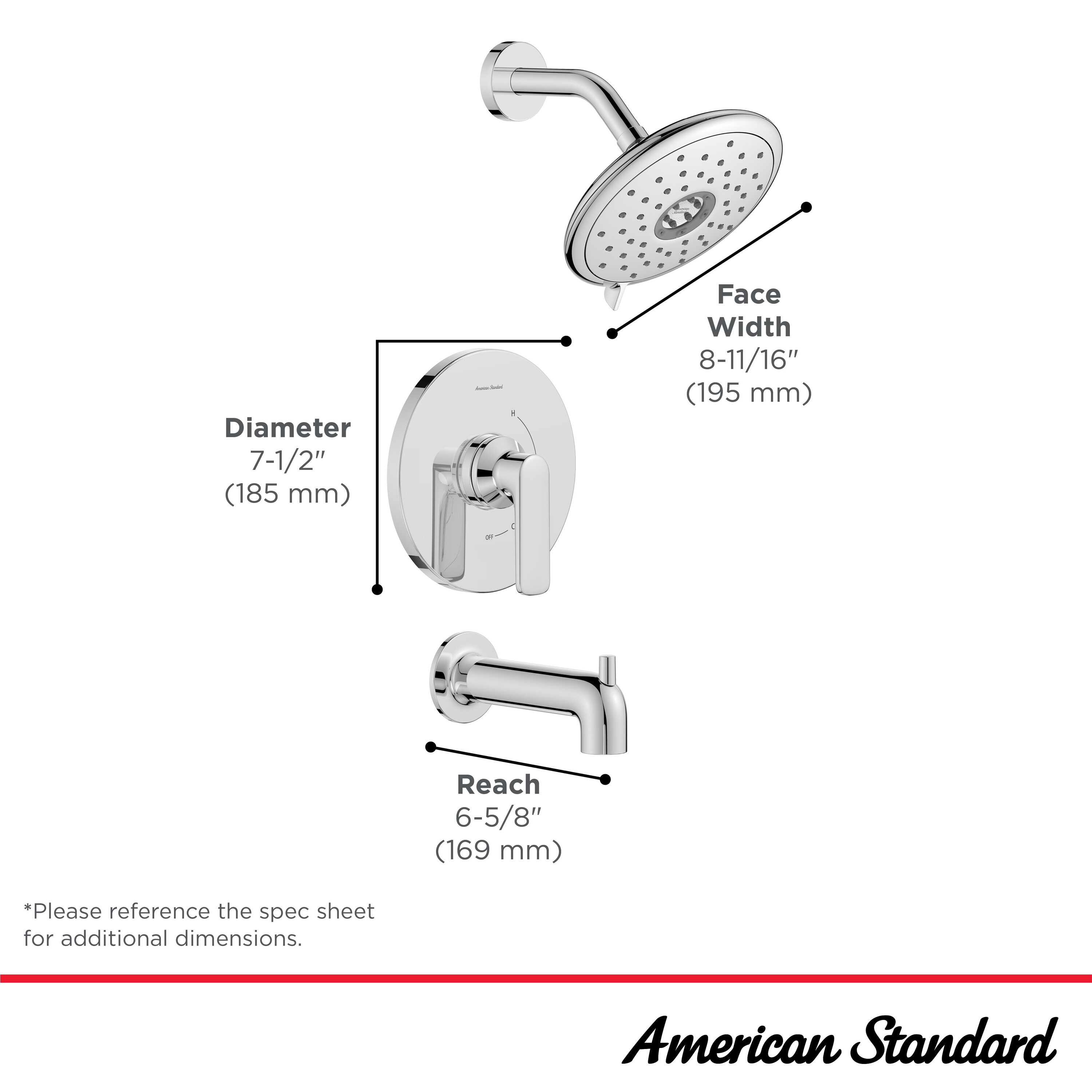 American Standard TU061508.295 Bath-Shower-Facc - View #8