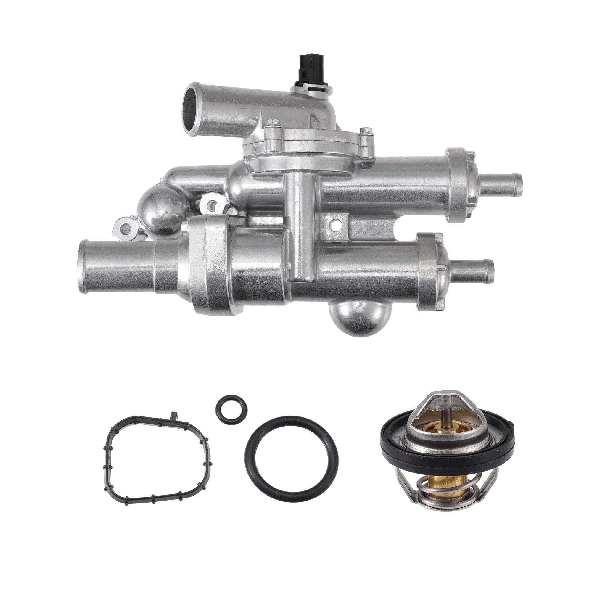 Unique Bargains Upgraded Aluminum Thermostat Housing Assembly for Chrysler 200 Sebring for Dodge Avenger Caliber Journey for Jeep Compass Patriot No.68003582AB Engine Coolant Thermostat Housing