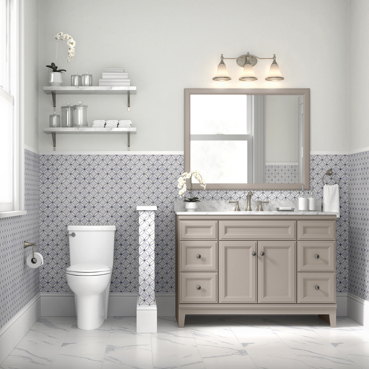 Diamond NOW Calhoun 48-in Cloud Gray Bathroom Vanity Base Cabinet ...