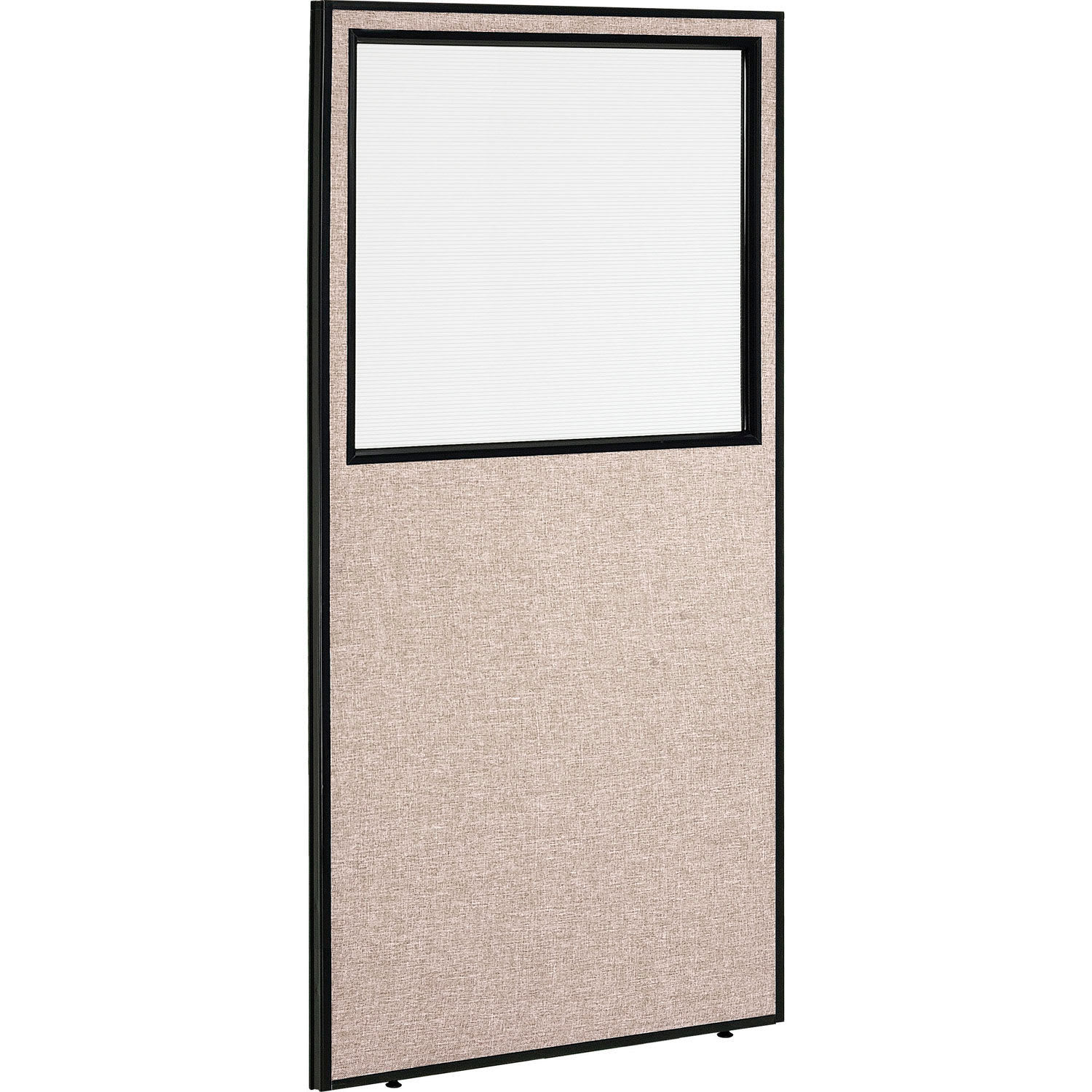 Global Industrial 694663WTN Office Partition Panel With Partial Window 36-14-inW x 72-inH Tan