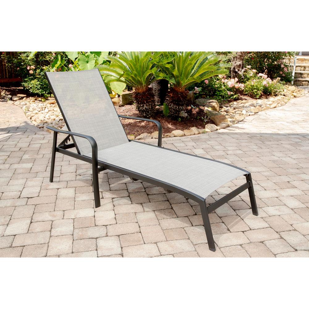 Gunmetal Aluminum Chaise Lounge with Sunbrella Sling Fabric