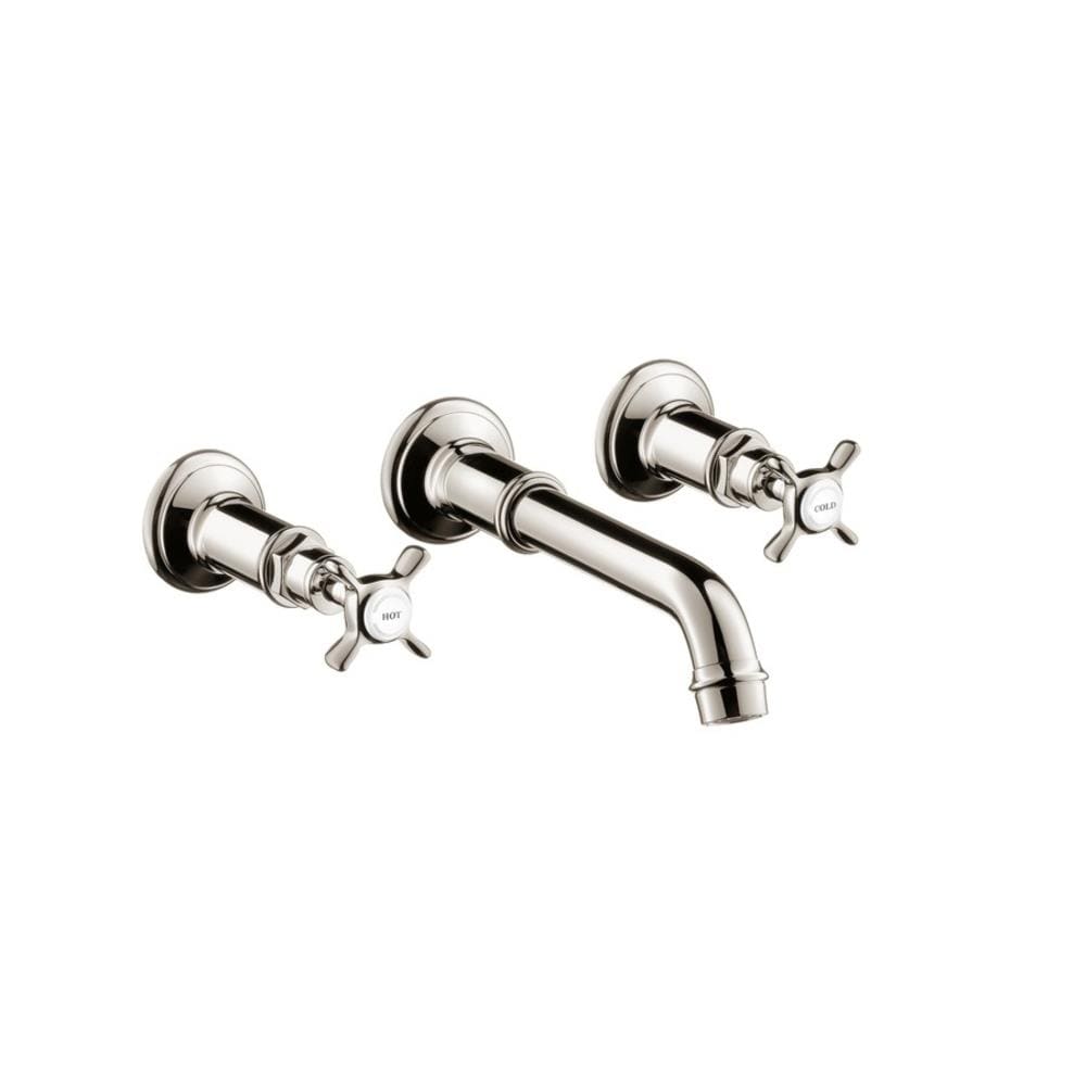 Polished Nickel Modern Widespread Wall-Mounted Faucet