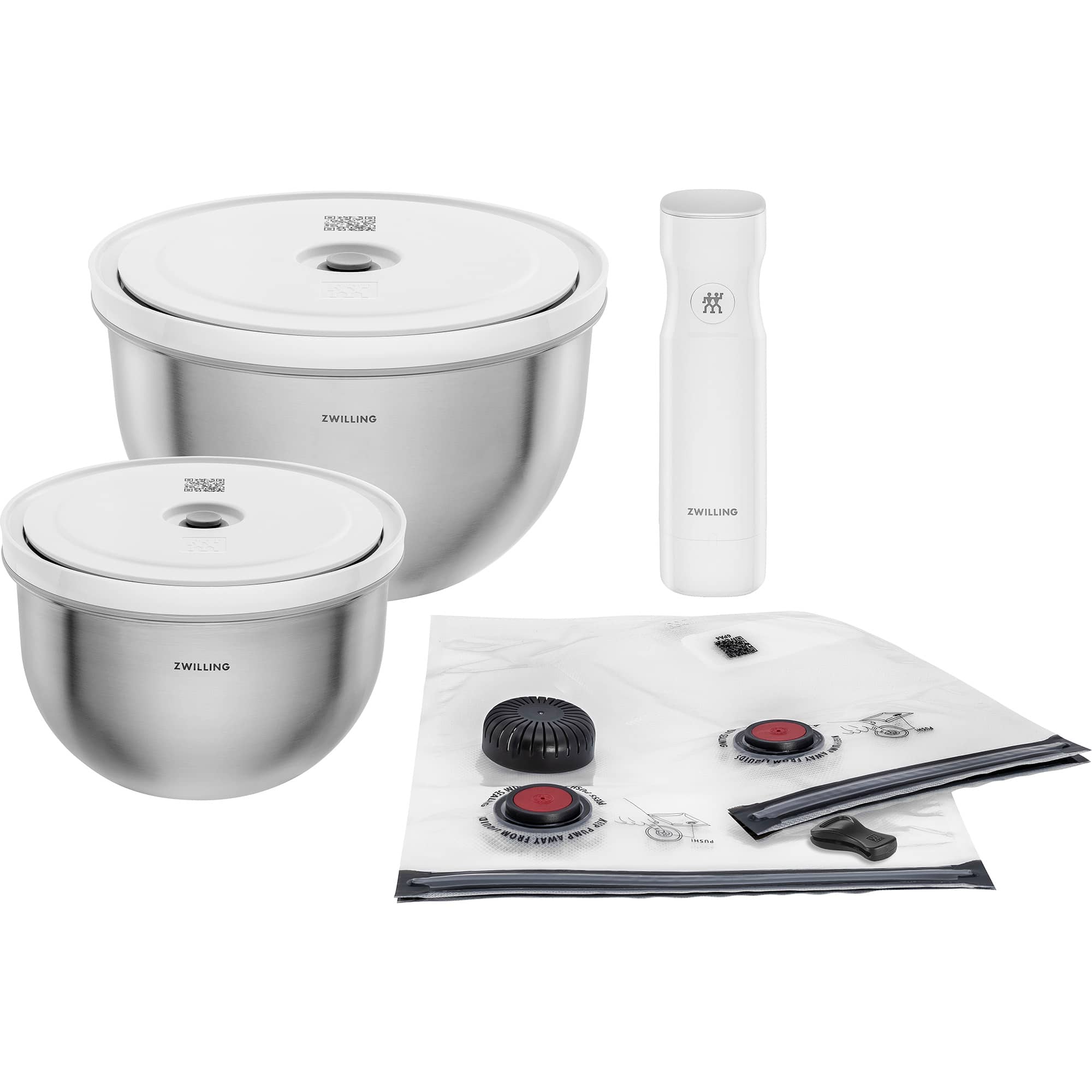 Zwilling  Fresh and Save BOWLS 9pc Stainless Steel Vacuum Bowl Starter Set