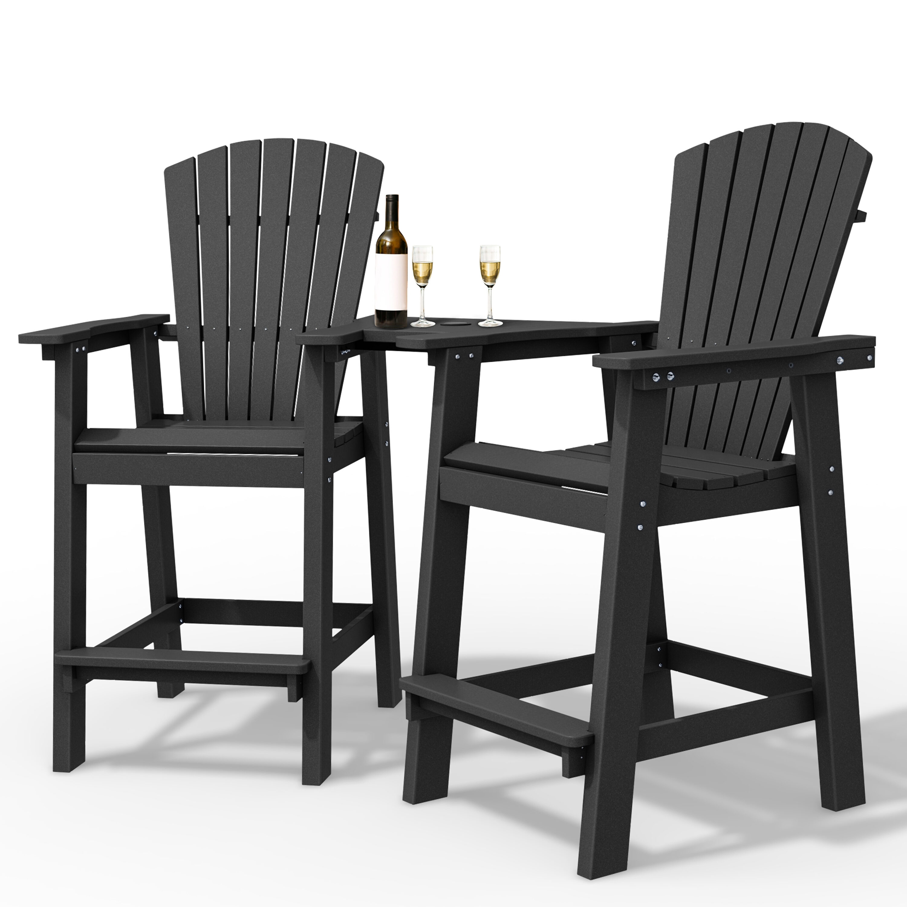 Black best sale tall chairs