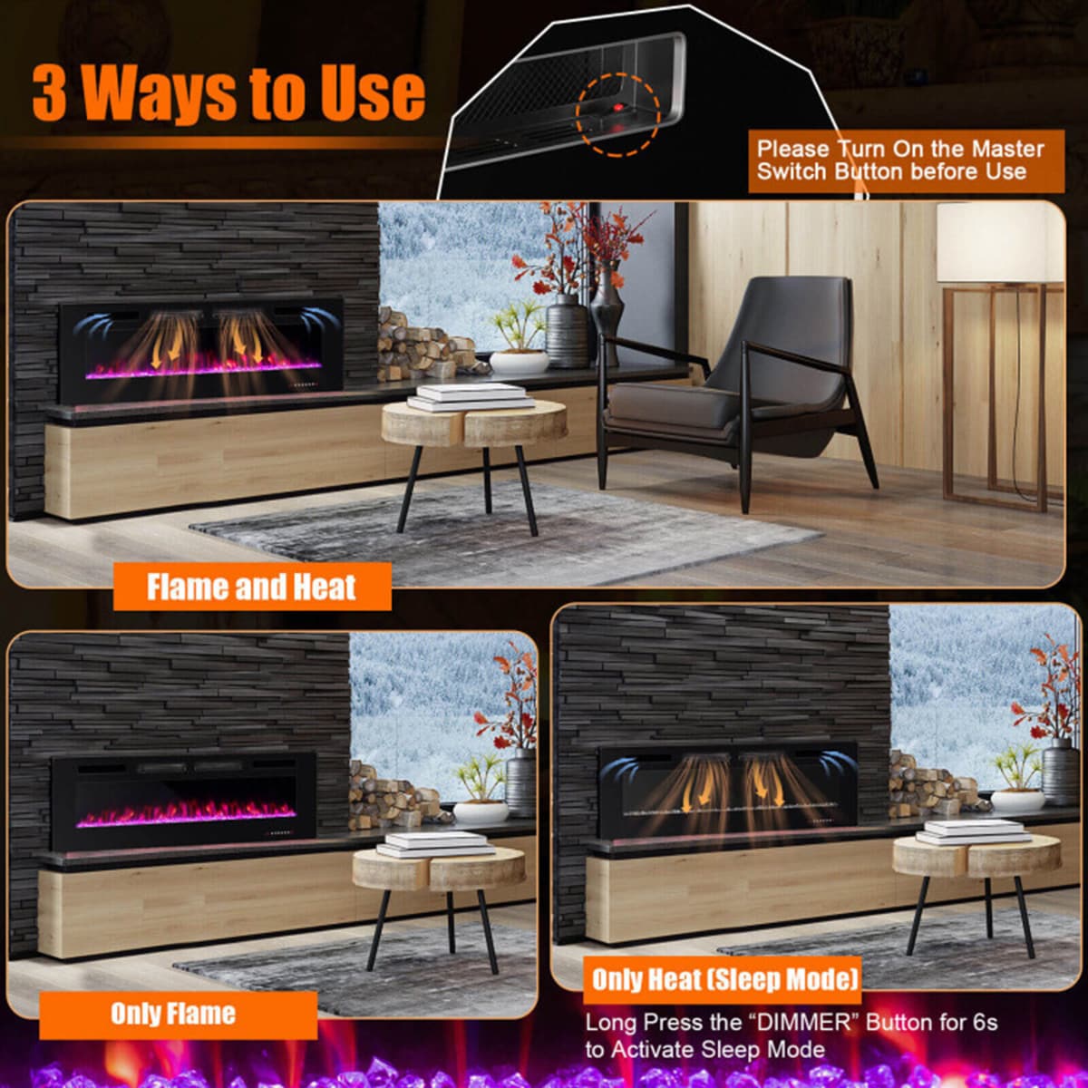 Clihome CL-60-10235 Electric-Fireplaces - View #4