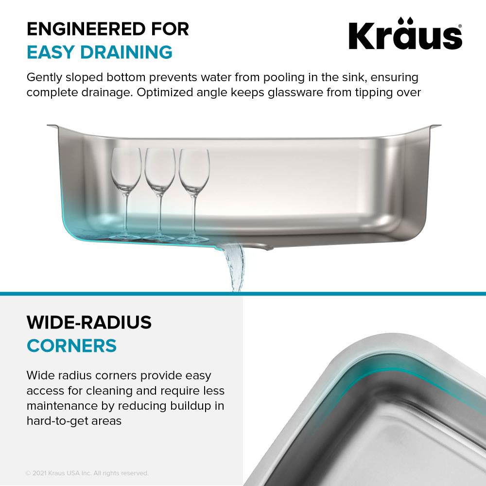 Kraus Premier Undermount 32-in x 18.88-in Stainless Steel Double Equal ...