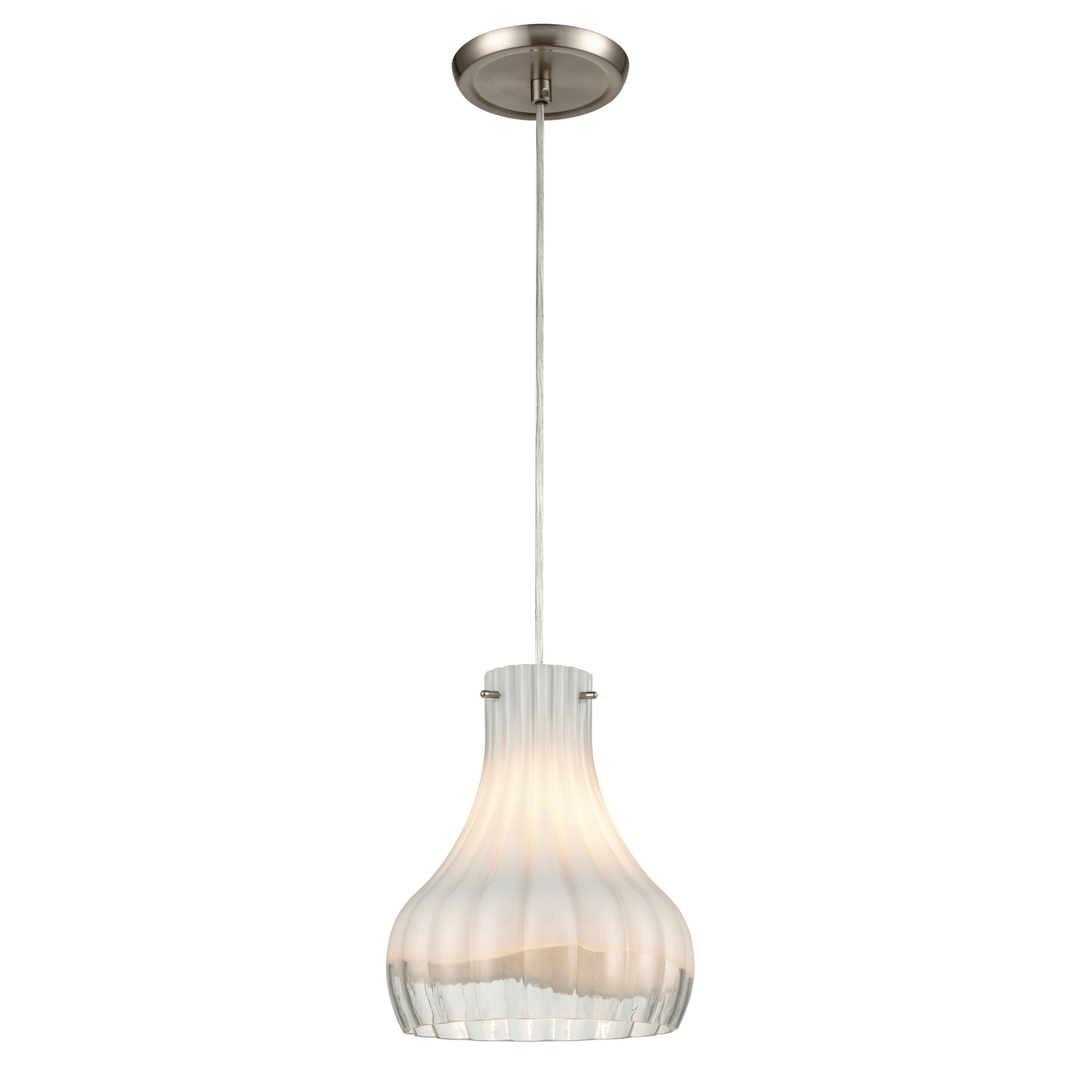 Westmore by ELK Lighting LWPN-210920033 Wave 1 -Light Satin Nickel Transitional Bell Mini Hanging Pendant light