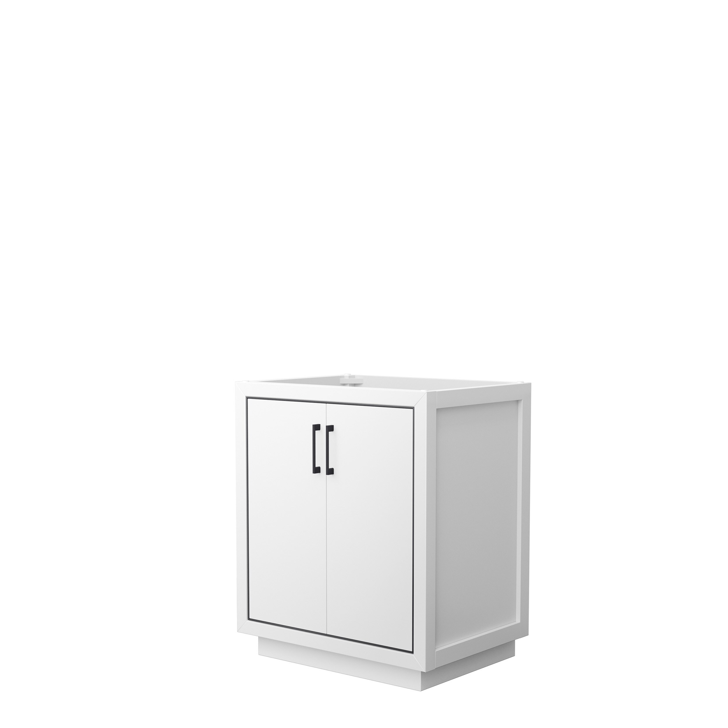 Wyndham Collection WCF111130SWBCXSXXMXX Icon 30-in White with Matte Black Trim Bathroom Vanity Base Cabinet without Top