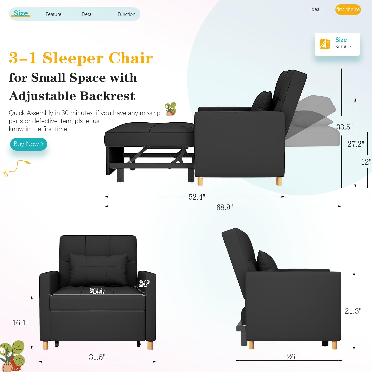 AECOJOY 13148BK-LS01 futons - View #2