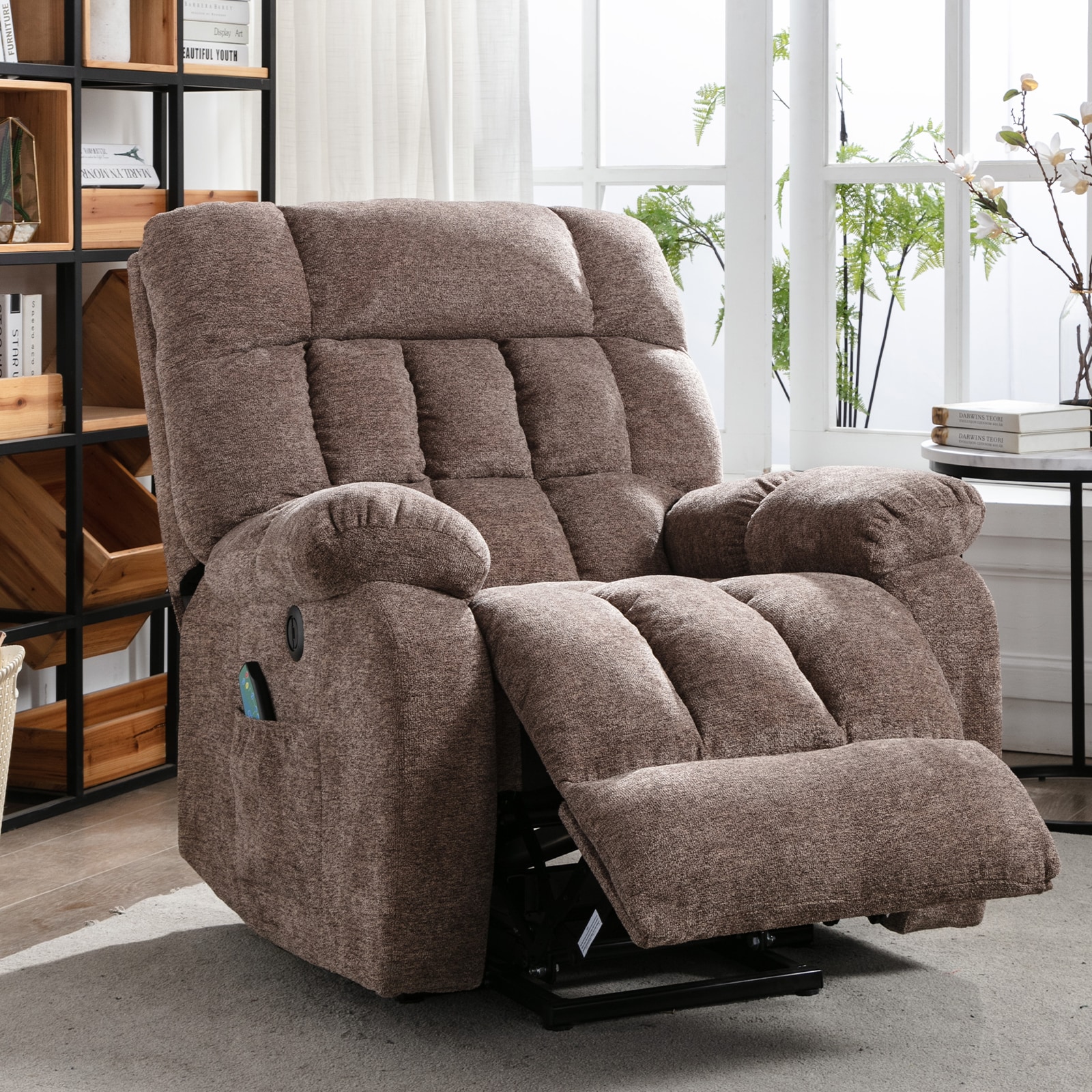 41” Oversized Power Lift Chair - Heated Massage Electric Recliner