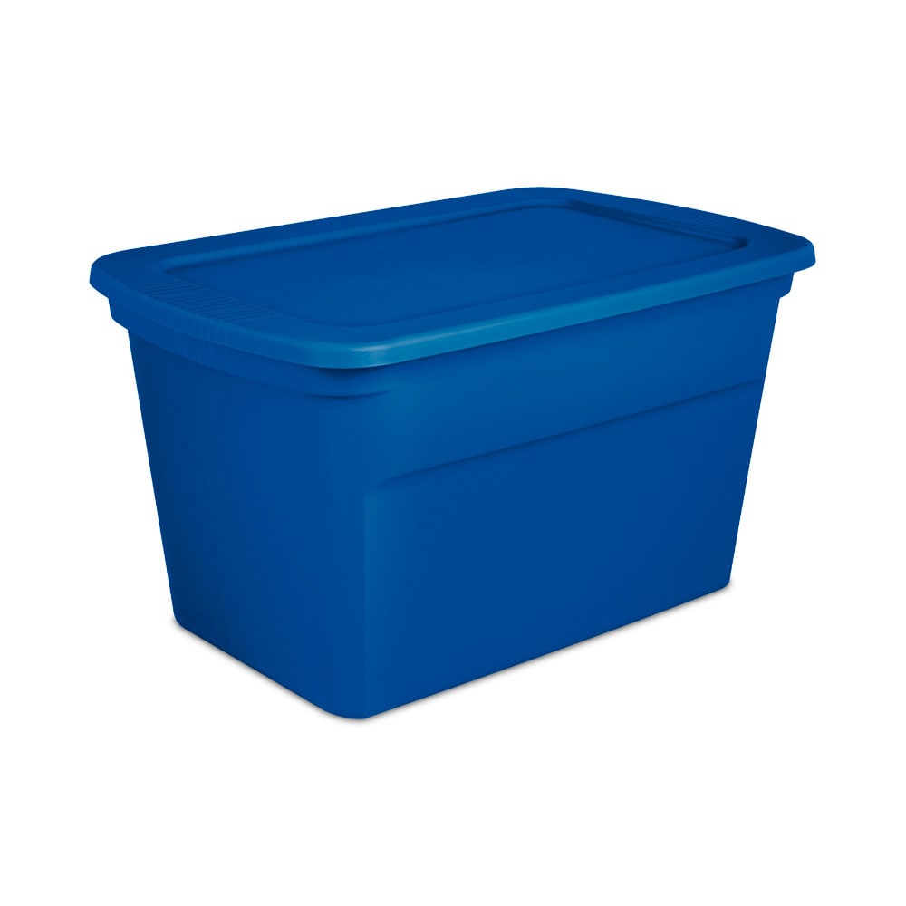Sterilite 58 Qt. Storage Box Plastic, Blue Cove 