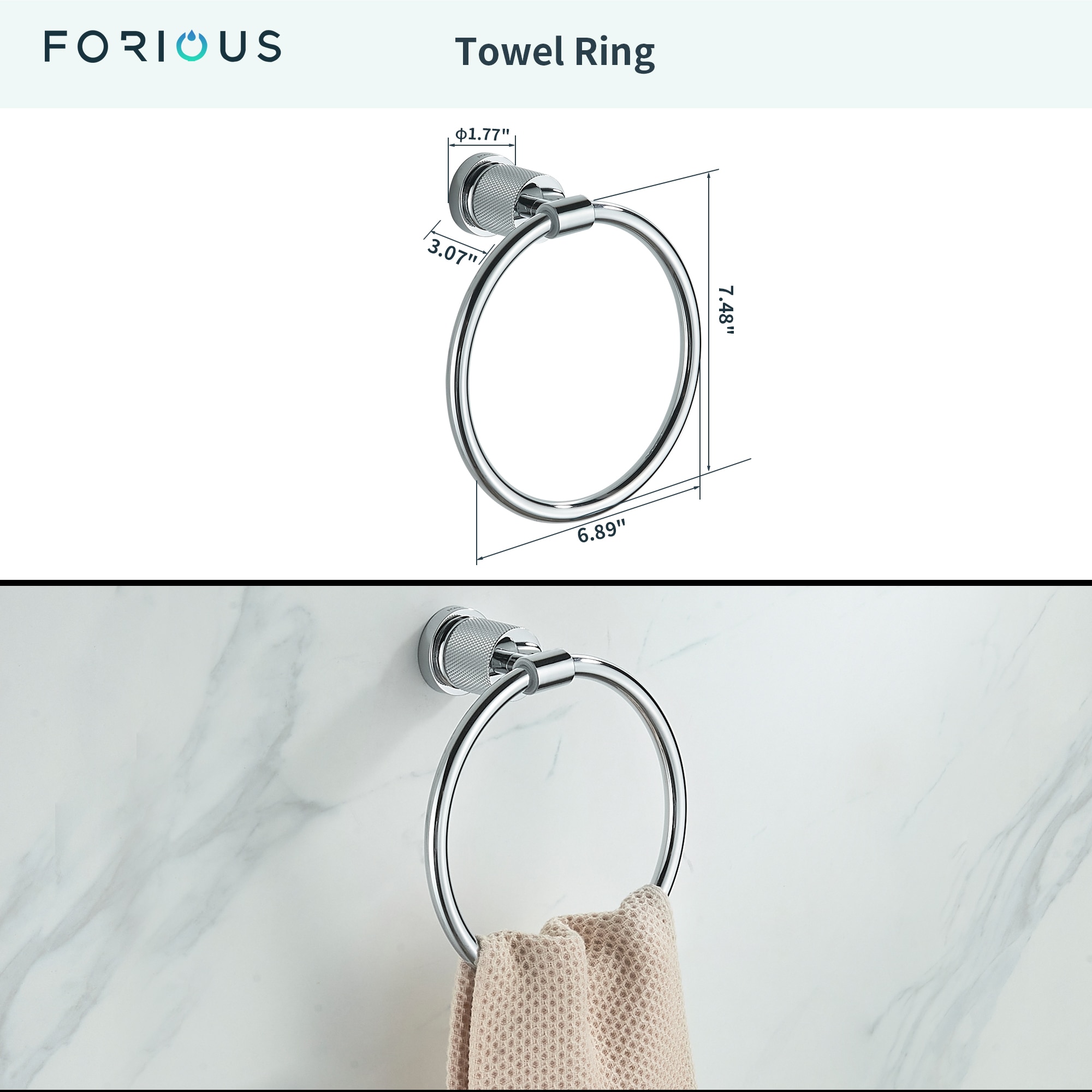 FORIOUS LL19011CH4A Decorative-Bath-Hardware-Kits - View #9