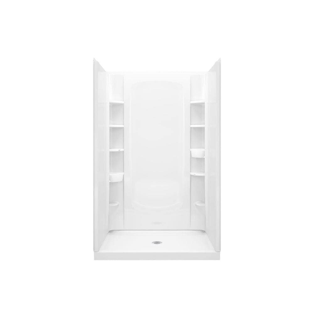 Sterling 72320106-0 Store+ 4 -Piece 34-in W x 48-in L x 76-in H Rectangular Alcove shower kit ( Base and Wall