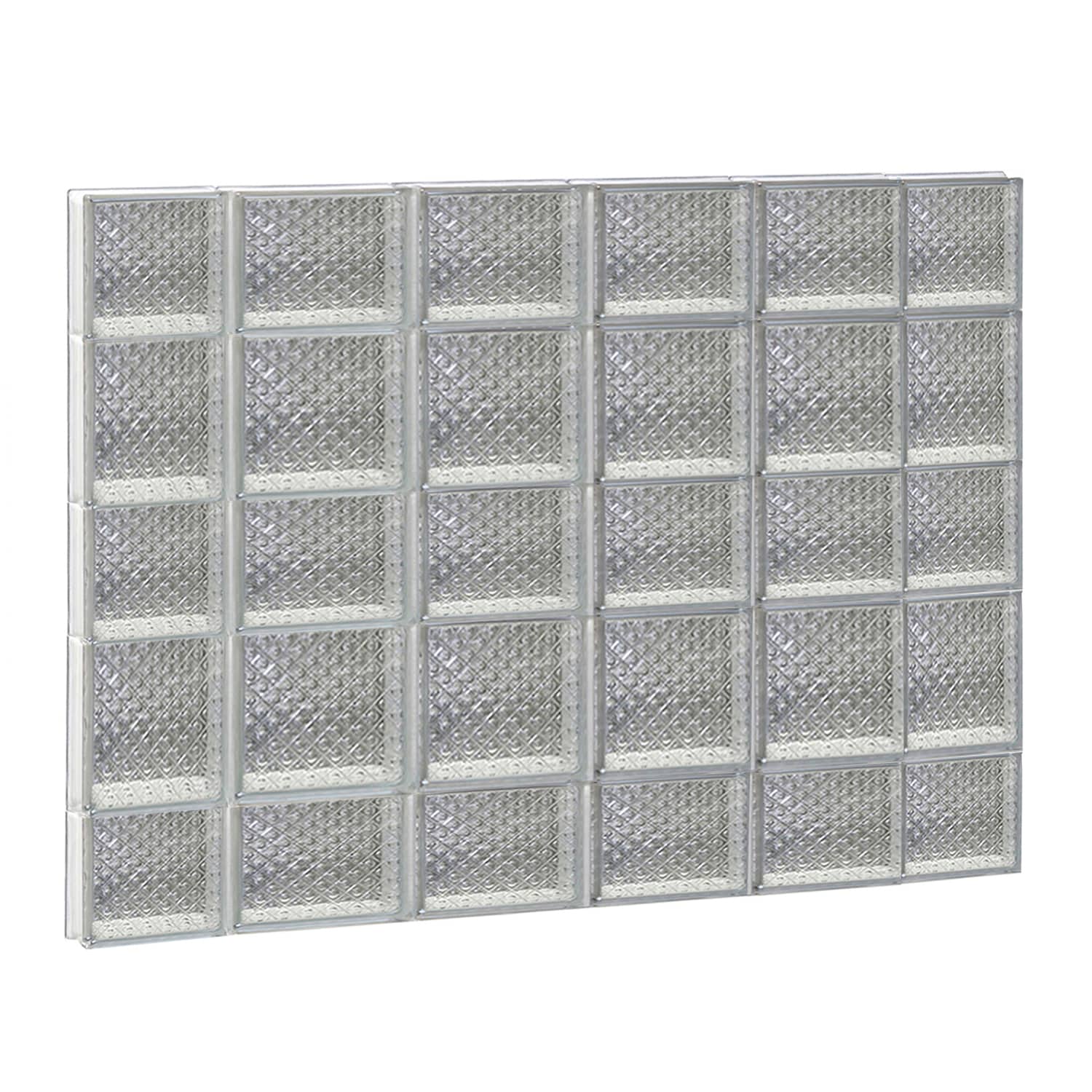 REDI2SET S4434DP Diamond Glass 42-1/2-in x 32-3/4-in Frameless Replacement Glass Block Window
