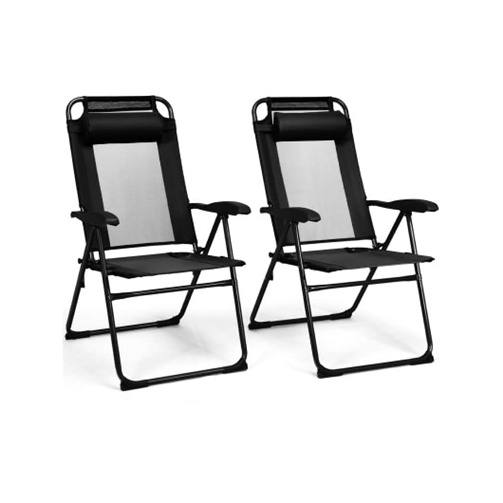 LIVIZA DOJ70270BK-2 Black Folding Camping chair Adjustable and