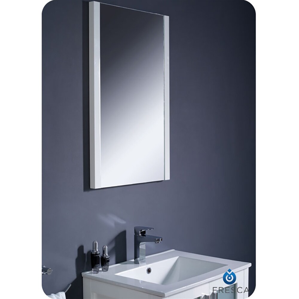 24" Modern White Engineered Wood Bathroom Vanity with Integrated Ceramic Sink