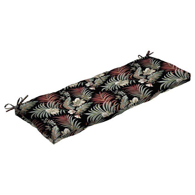 Arden Selections 18 in X 48 in Simone Black Tropical Patio Bench origin-21-ogee-texture-high-back-patio-chair-cushion-in-the-patio
