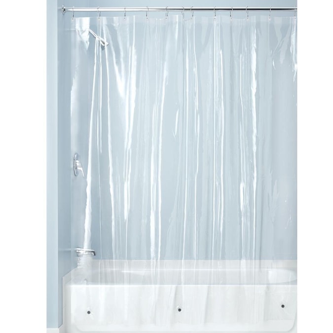 Eva Peva Clear Solid Shower Liner, Interdesign Vinyl 4.8 Shower Curtain Liner