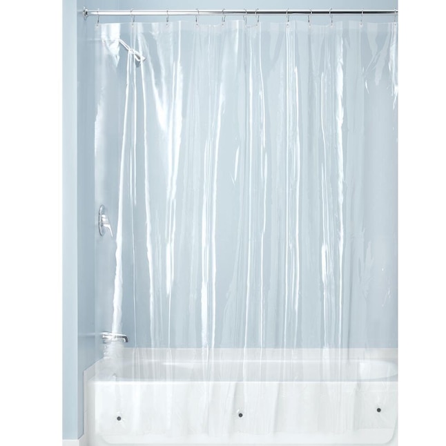 Eva Peva Clear Solid Shower Liner, Mold Mildew Resistant Fabric Shower Curtain Liner