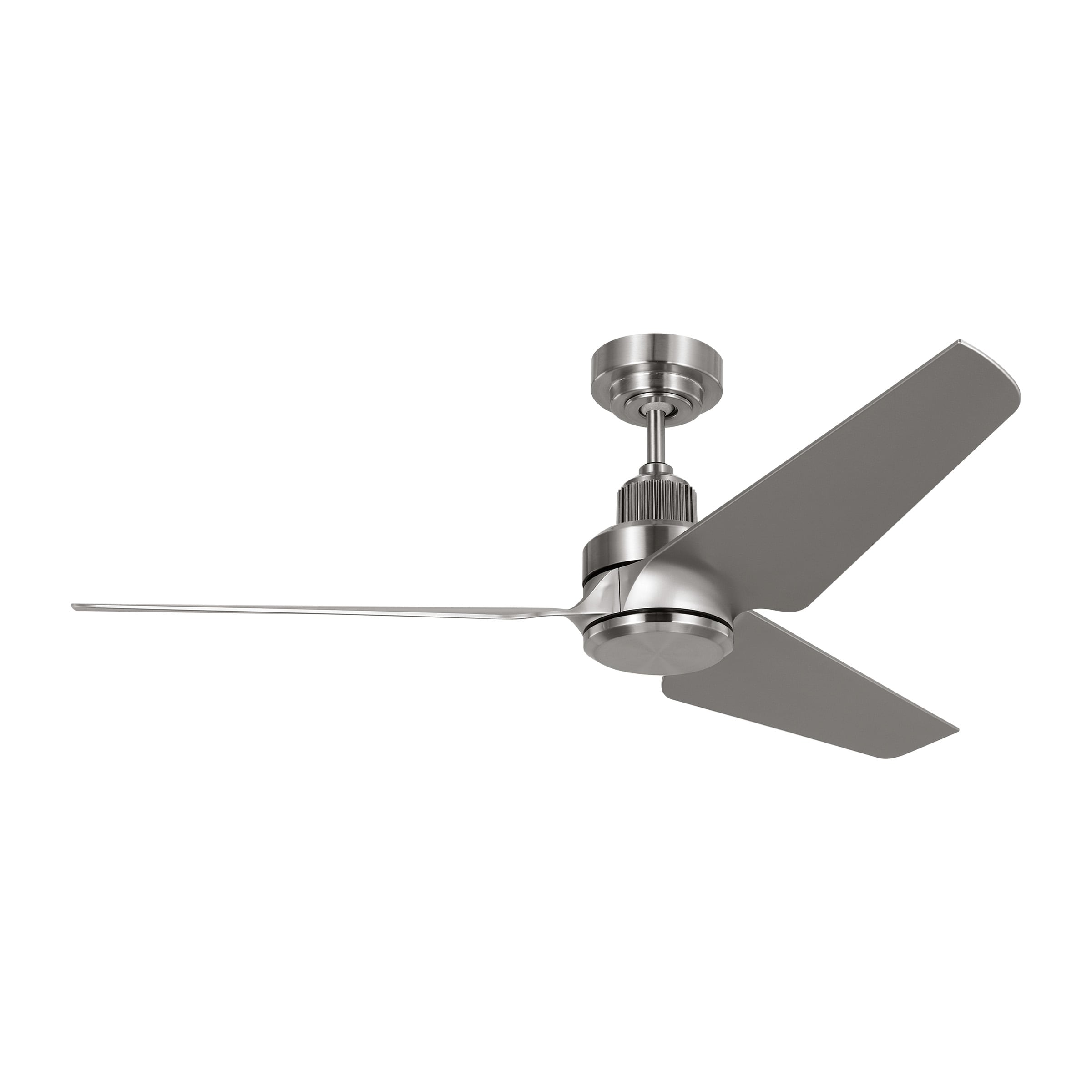 Generation Lighting 3RULSM52BSD Ruhlmann 52-in Integrated LED Smart Brushed Steel with Silver ABS Blades Propeller Ceiling Fan With Light - Remote Included ( 3 -Blade )