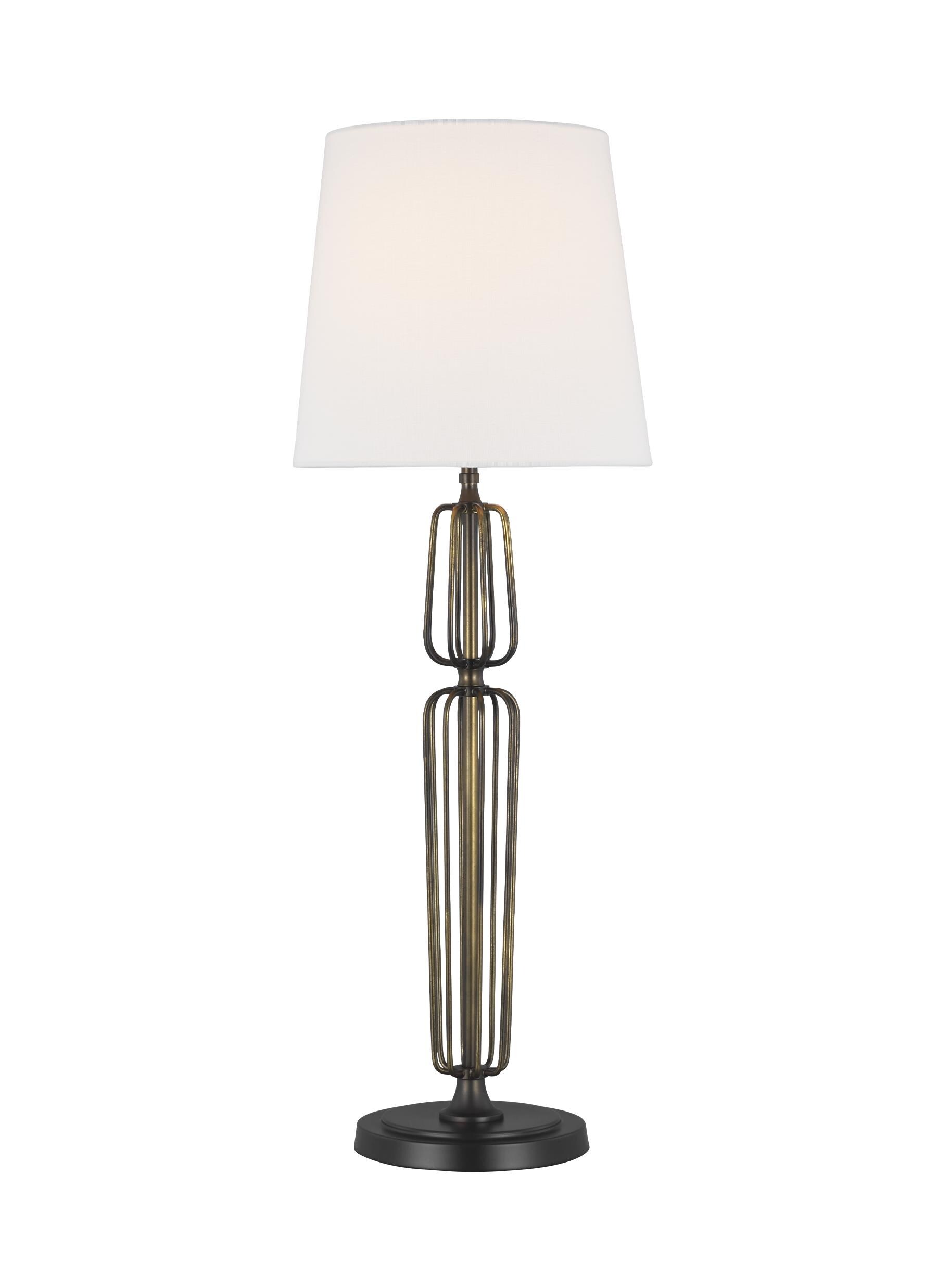 Generation Lighting TT1081AB1 Milo Atelier Brass Table Lamp with Linen Shade