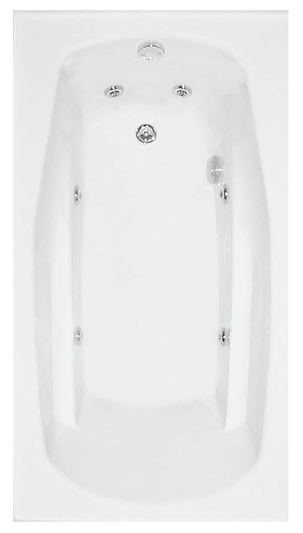 Mansfield 6153A55000 Pro-Fit Builder Series 31.75-in x 59.75-in White Acrylic Rectangular Alcove Whirlpool tub ( Left Drain )