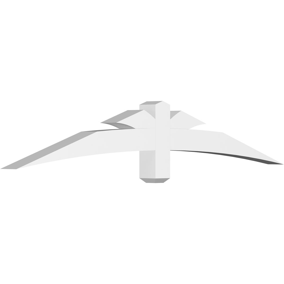 Ekena Millwork GBP072X12X0404DAV00 Davenport White PVC Gable bracket