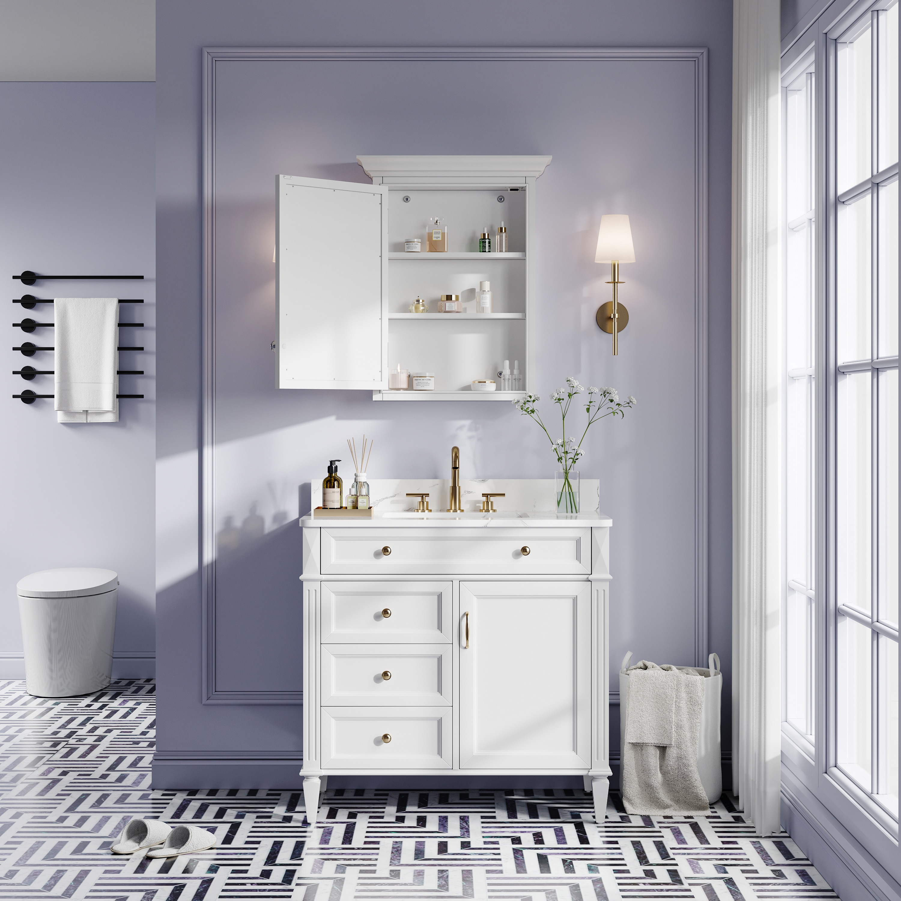 WELLFOR EX2BMFL-24-32 Bathroom-Medicine-Cabinets - View #9