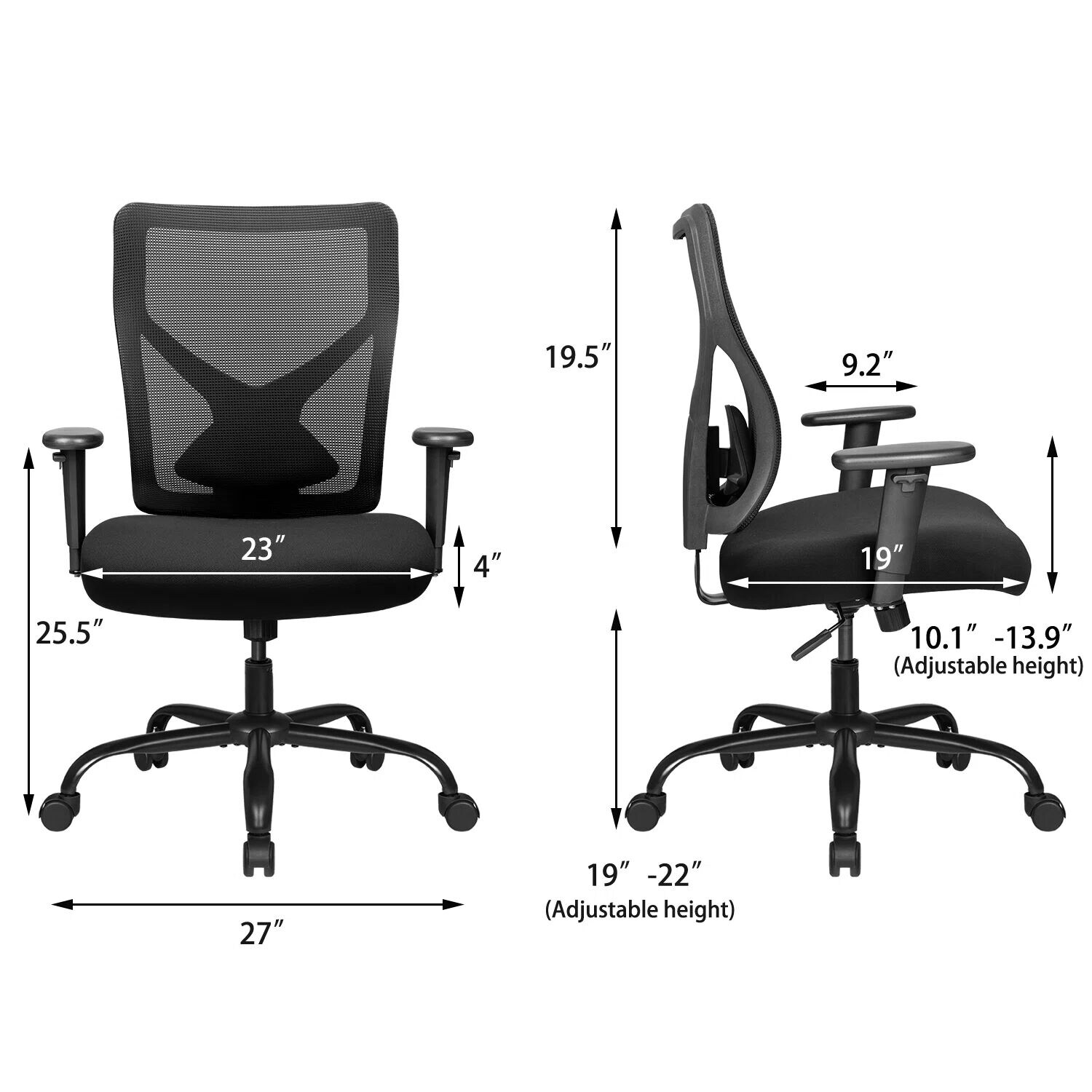 Vineego High Back PU Leather Executive Office Desk Chair Adjustable Business Managers Chair Ergonomic Swivel Computer Chair with