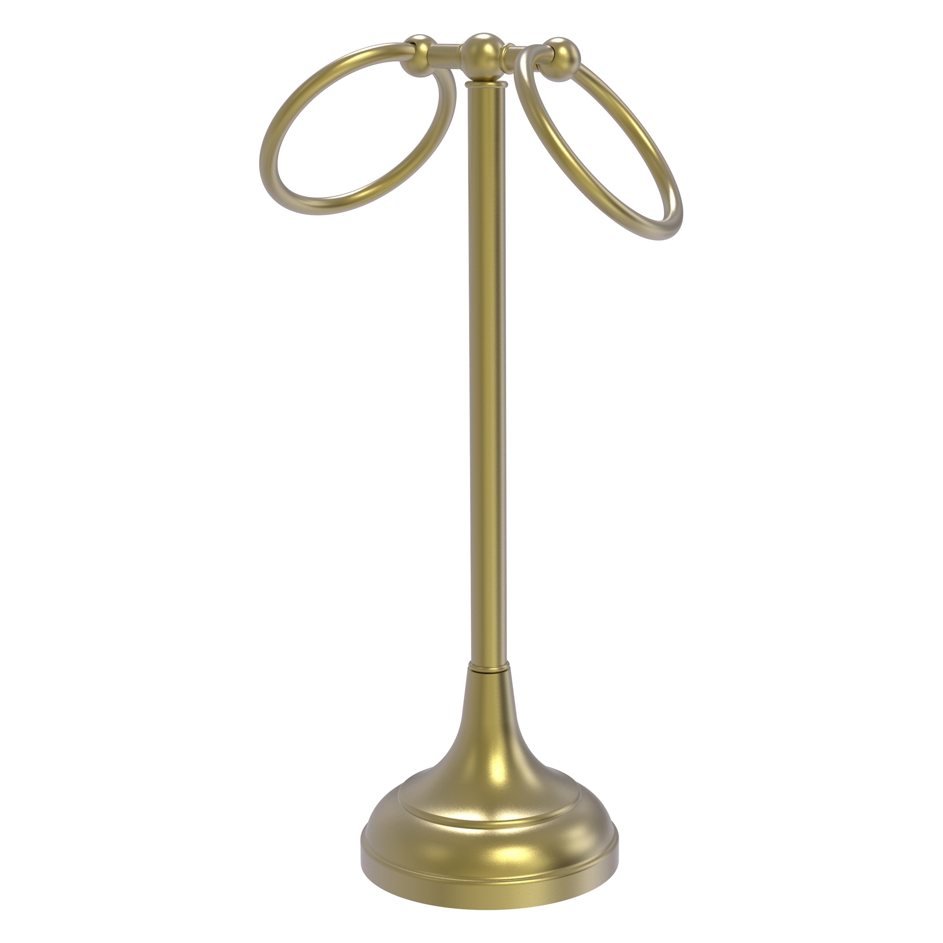 Allied Brass TR-12-SBR Tribecca Satin Brass Freestanding countertop Double Towel Ring