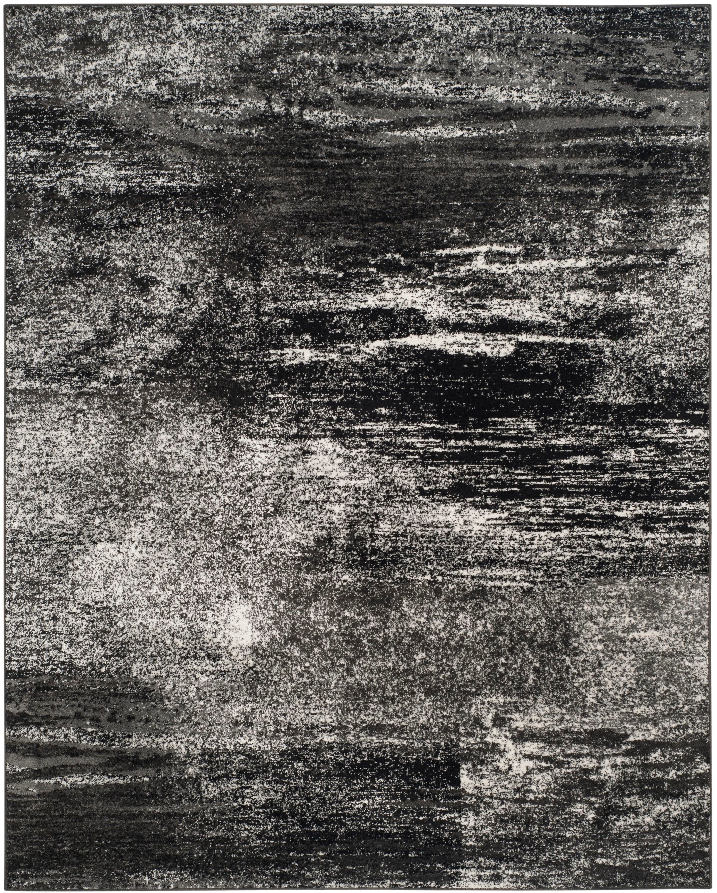 Safavieh ADR112A-9 Adirondack Zayne 9 x 12 (ft) Loomed Polypropylene Silver/Black Rectangular Indoor Abstract Industrial Area rug