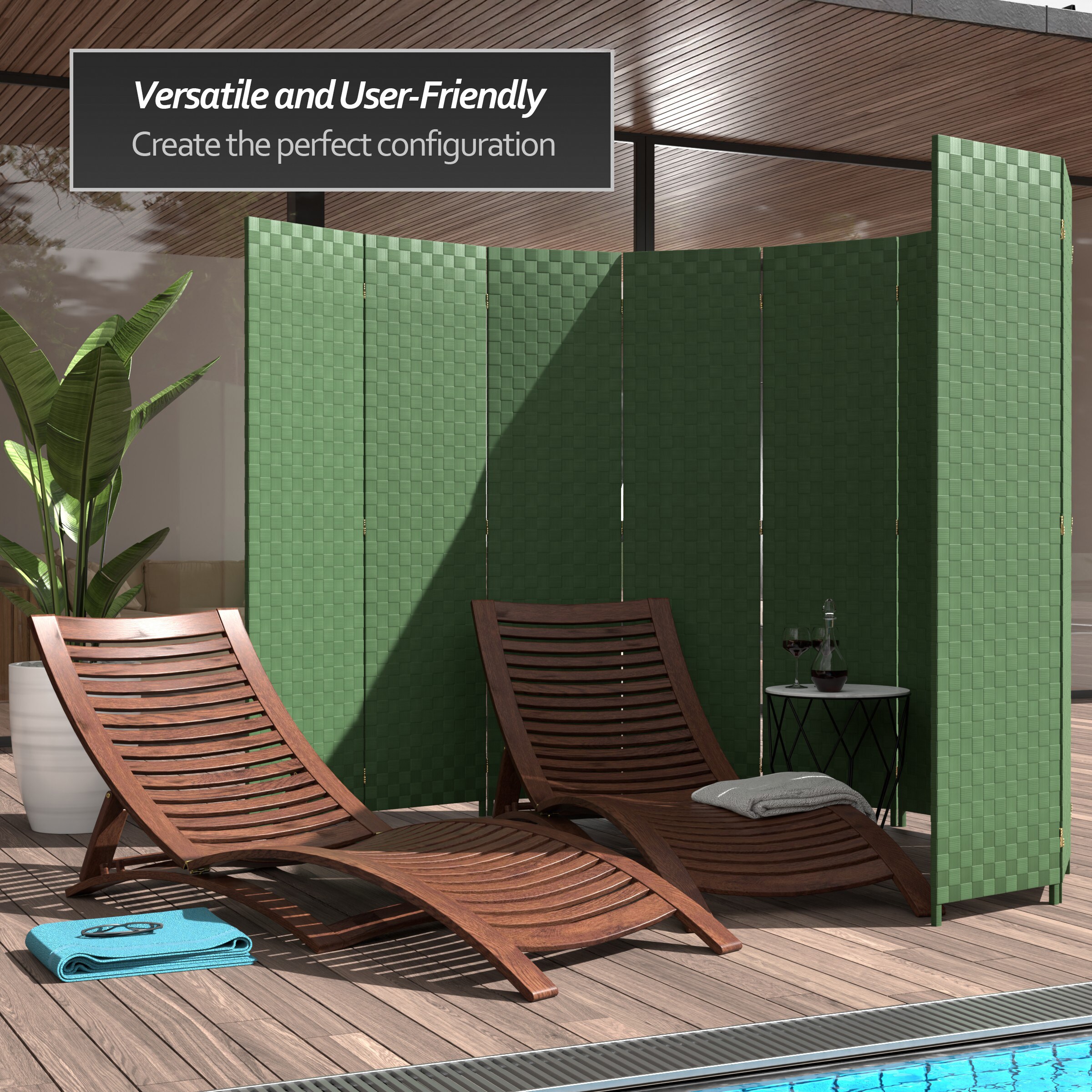 Oriental Furniture FB-OUTSCR-3P-GRN Outdoor-Privacy-Screen - View #6