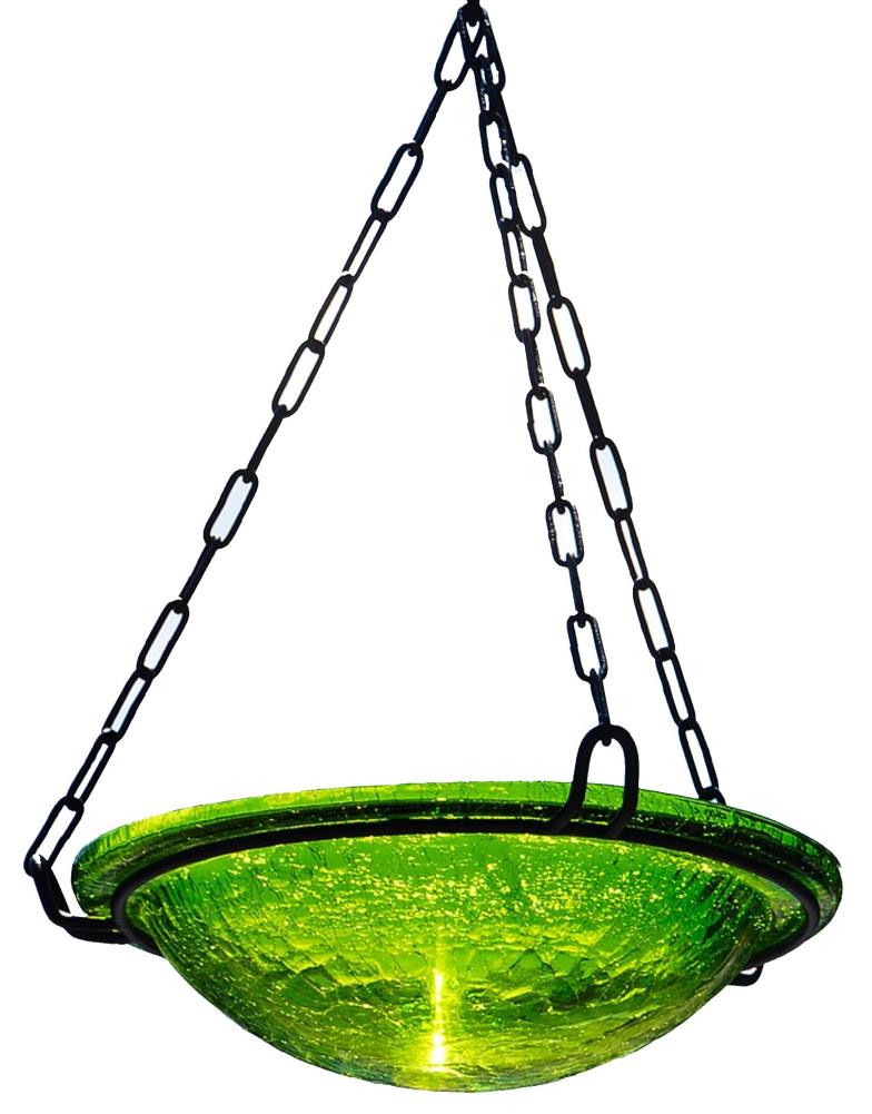 Minuteman International BBH-02FG 16.5-Inches H Fern Green Glass Complete birdbath