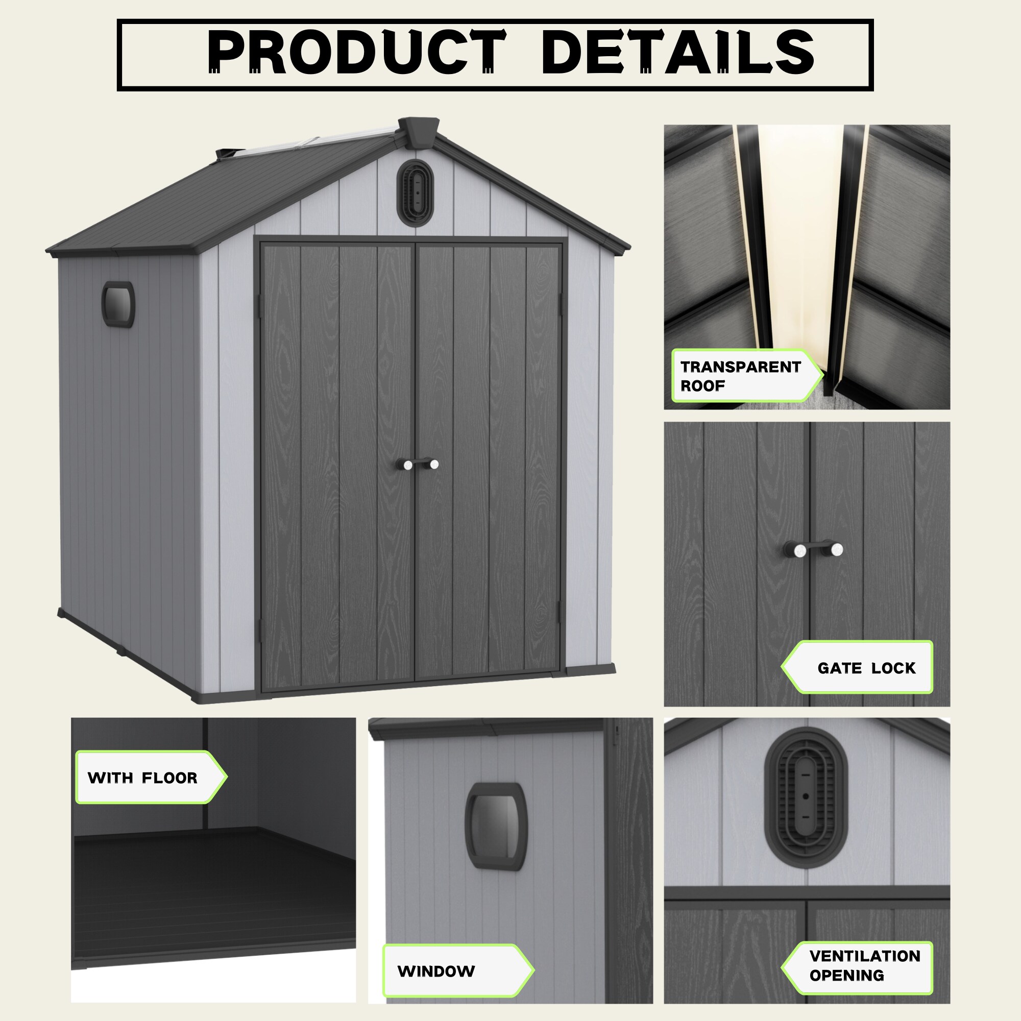Mondawe MD-SSL00010 Vinyl-Resin-Storage-Buildings - View #7