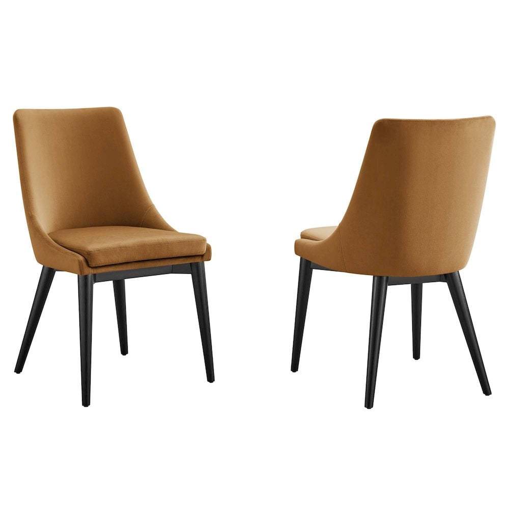 Modway BG3510449 Viscount Accent Performance Velvet Dining Chairs Set of 2