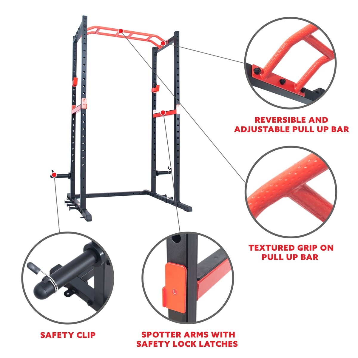 Sunny Health Fitness Power Zone Power Cage Strength Rack