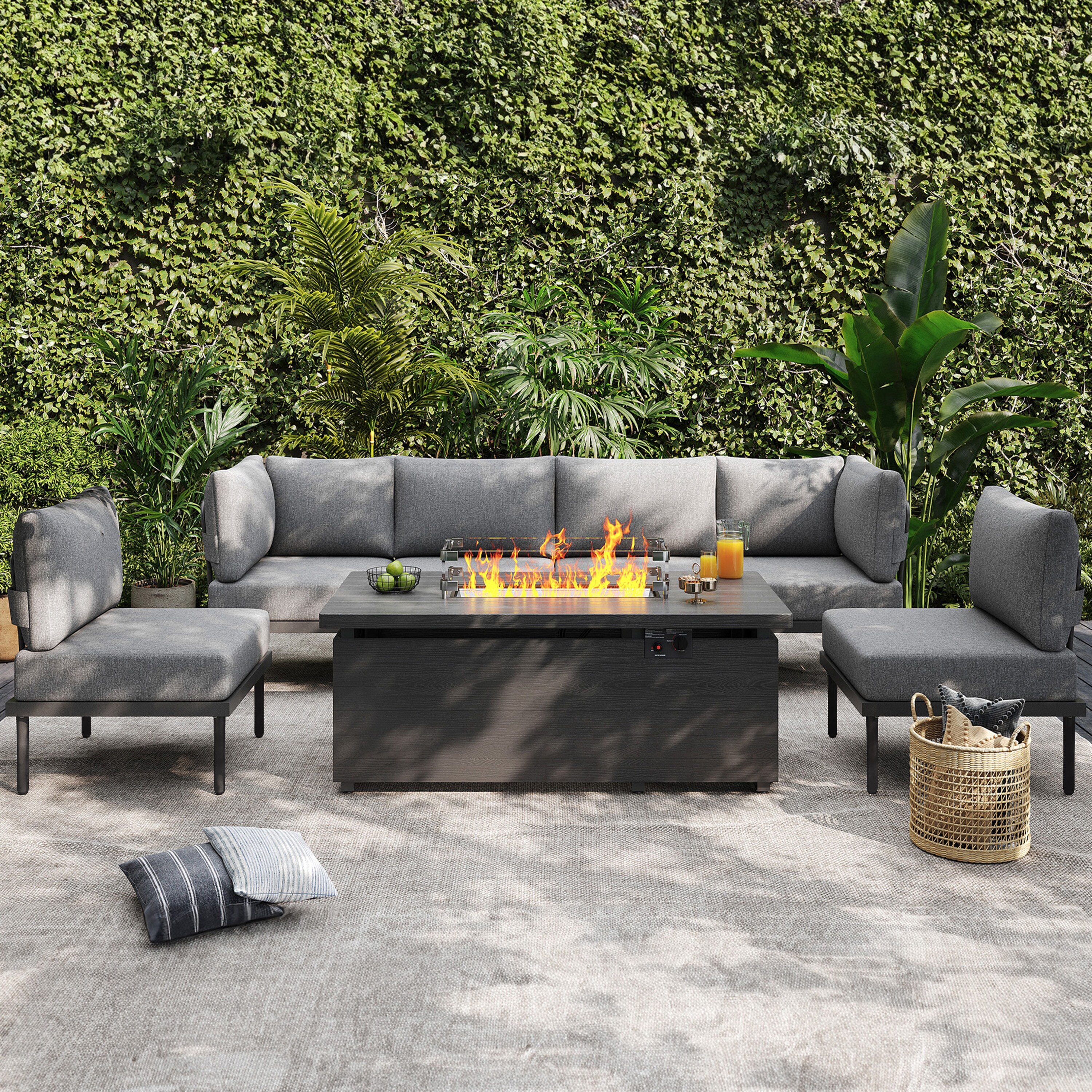 AURA OUTDOOR LS-SIS009-GY-FPGY Patio-Conversation-Sets - View #4