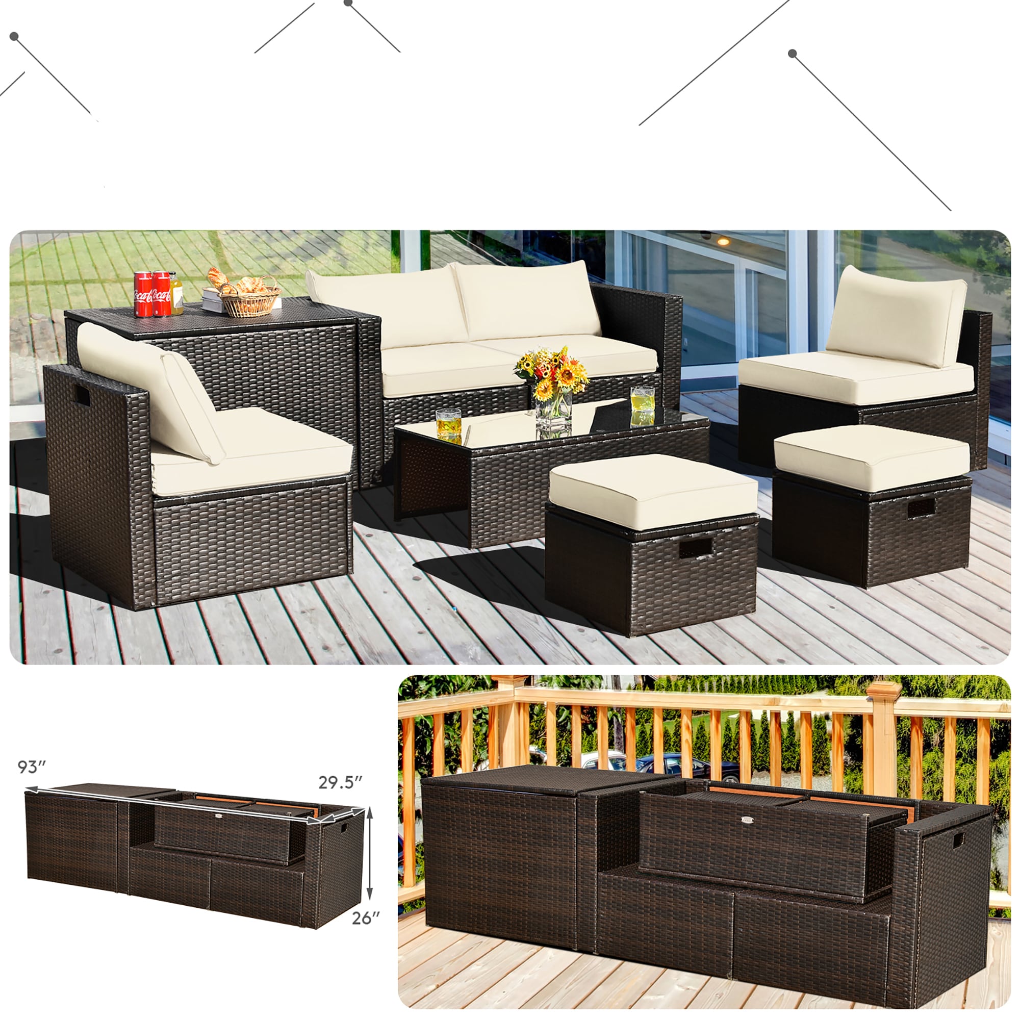 Costway HW68592WH+ Patio-Conversation-Sets - View #8
