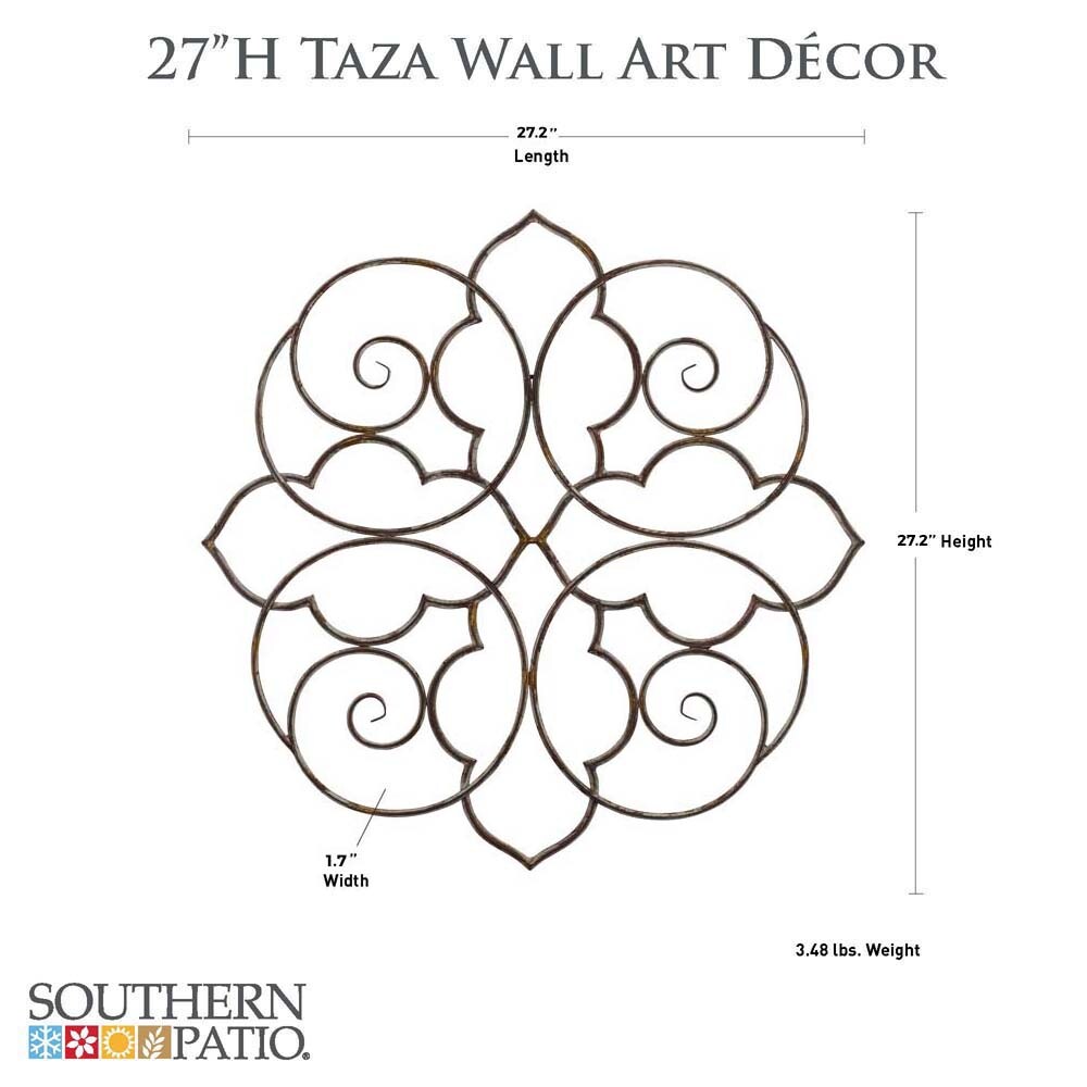 Southern Patio 27.2-in W x 27.2-in H Metal Taza Abstract Wall Accent in ...