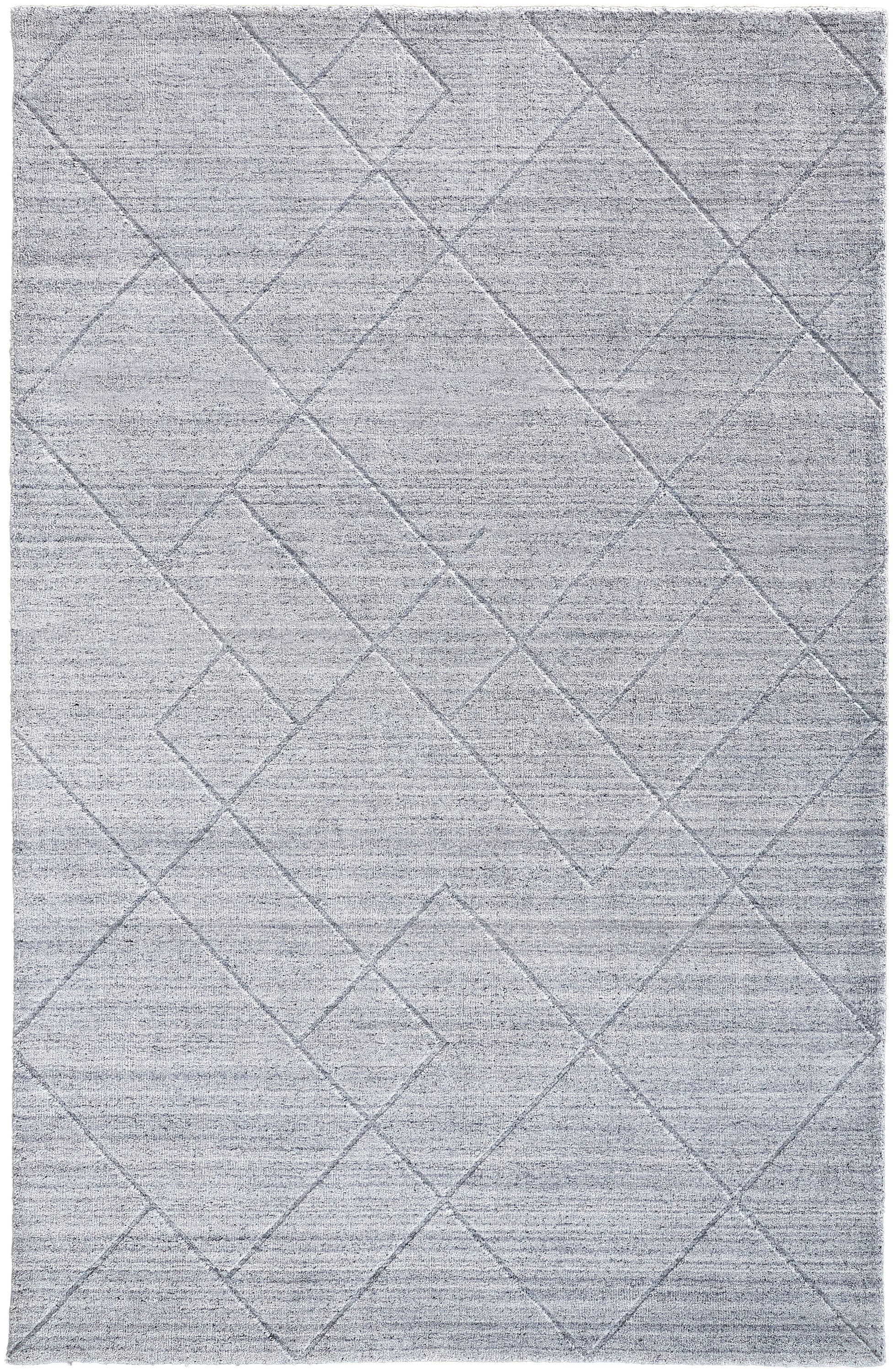 Room Envy REDR8848BLUGRYG00 9 x 12 (ft) Loomed Rayon Gray/Silver Rectangular Indoor Solid Area rug