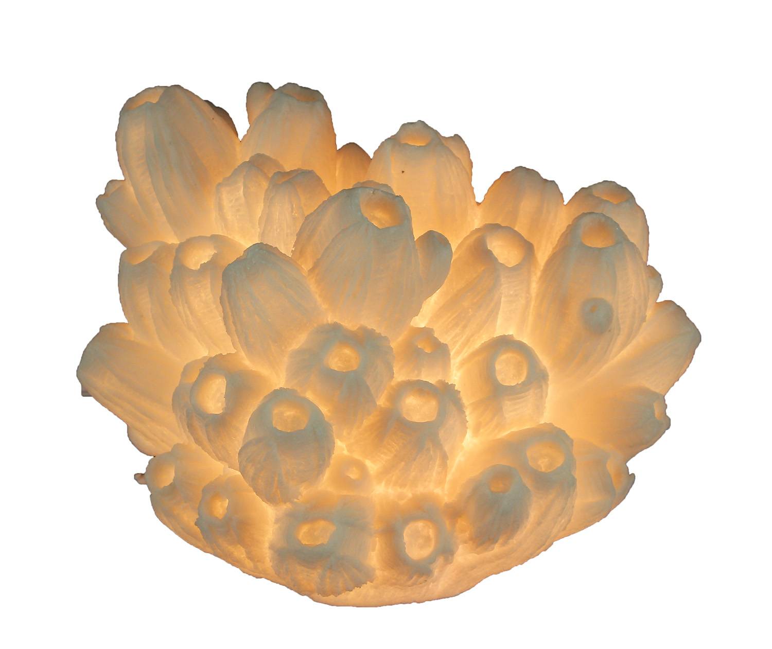 Zeckos CON-69193 White Faux Tube Coral Decorative Coastal Art Accent Lamp