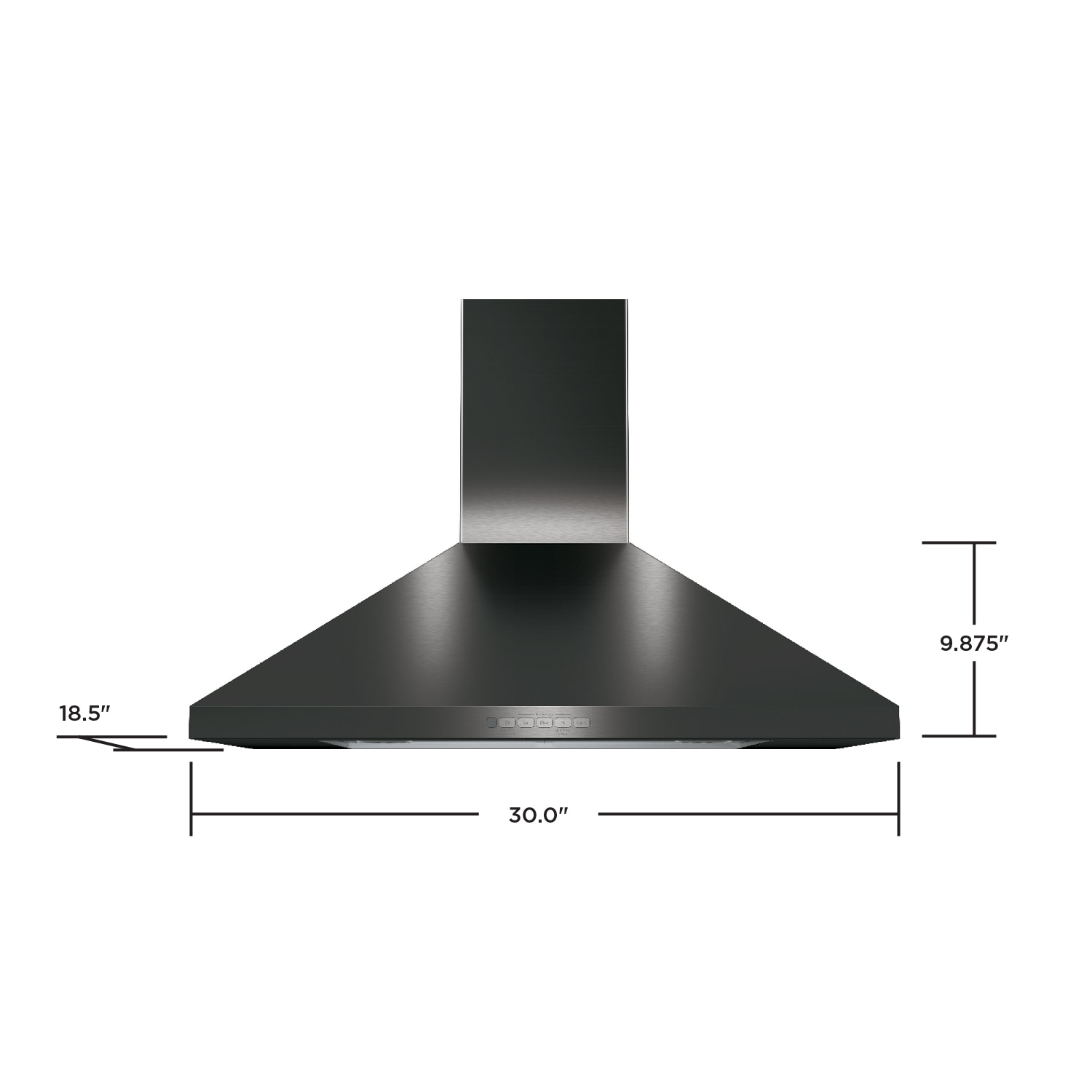 30" Black Stainless Steel Convertible Wall Mount Range Hood