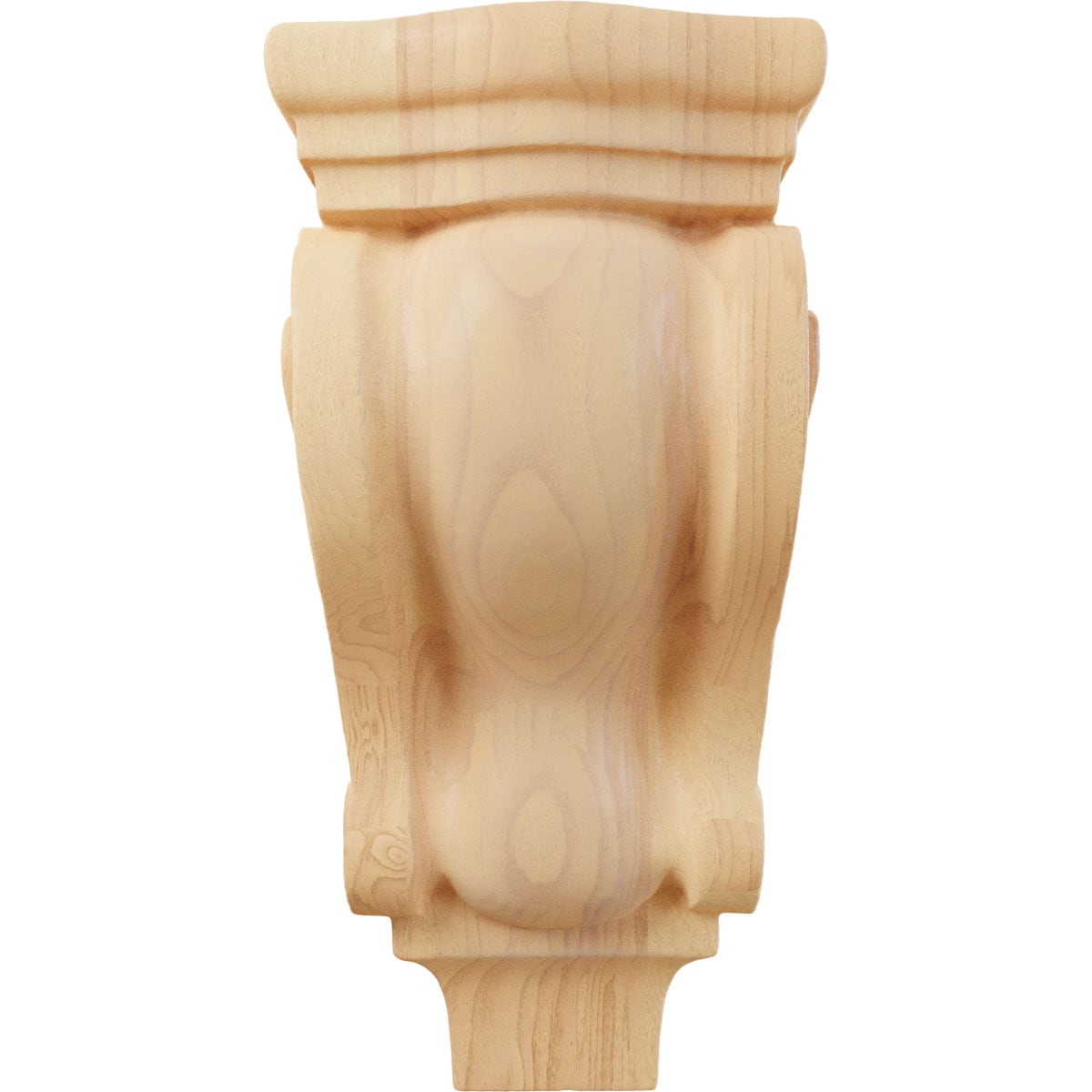 Small Hand-Carved Red Oak Traditional Wood Corbel