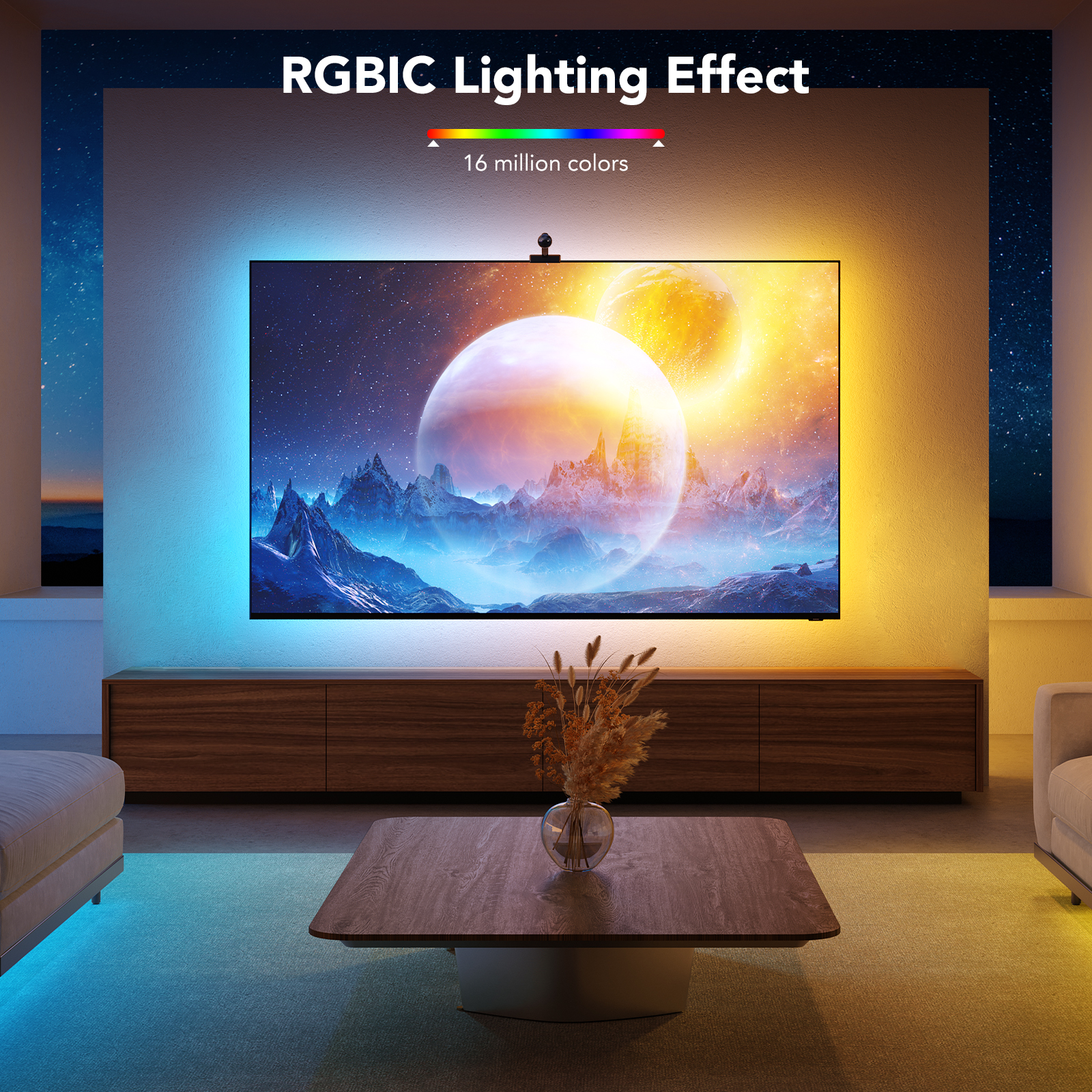 Govee Smart Wi-Fi RGBIC LED Strip Lights & Light Bars, DreamView T1 Pro for  55-65in TVs - Works with Alexa & Google Home