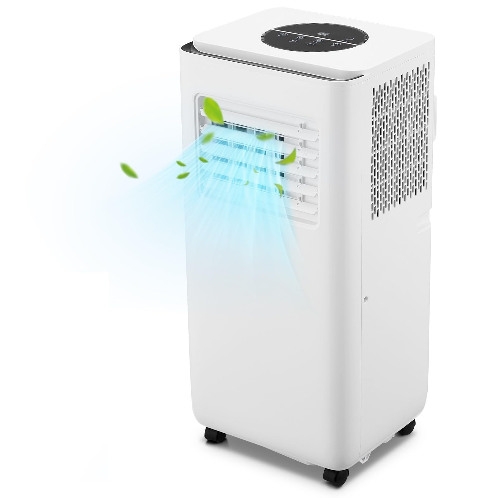 Qeetex FFF033 10000 BTU Portable Air Conditioner with Remote 3-in-1 Floor Standing AC Unit w/Dehumidifier Fan Cools Rooms Up to 450 Sq.Ft Sleep Mode 24H Timer Auto Swing Easy Installation